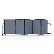 Screenflex Full Motion Divider, 4' x 14'1", Black Frame, Summer Blue