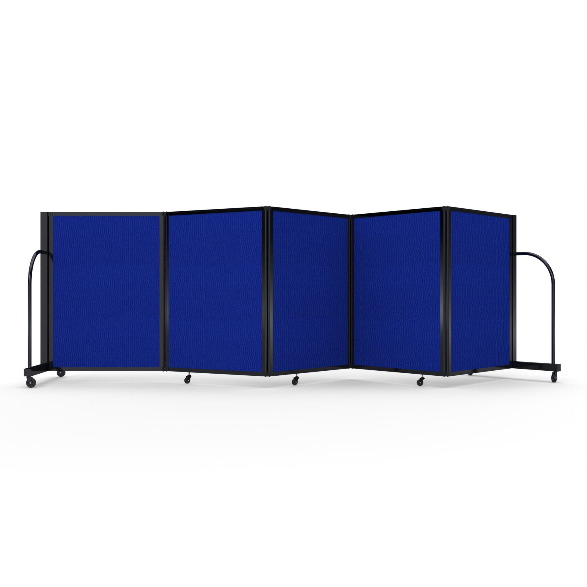 Screenflex Full Motion Divider, 4' x 14'1", Black Frame, Royal Blue