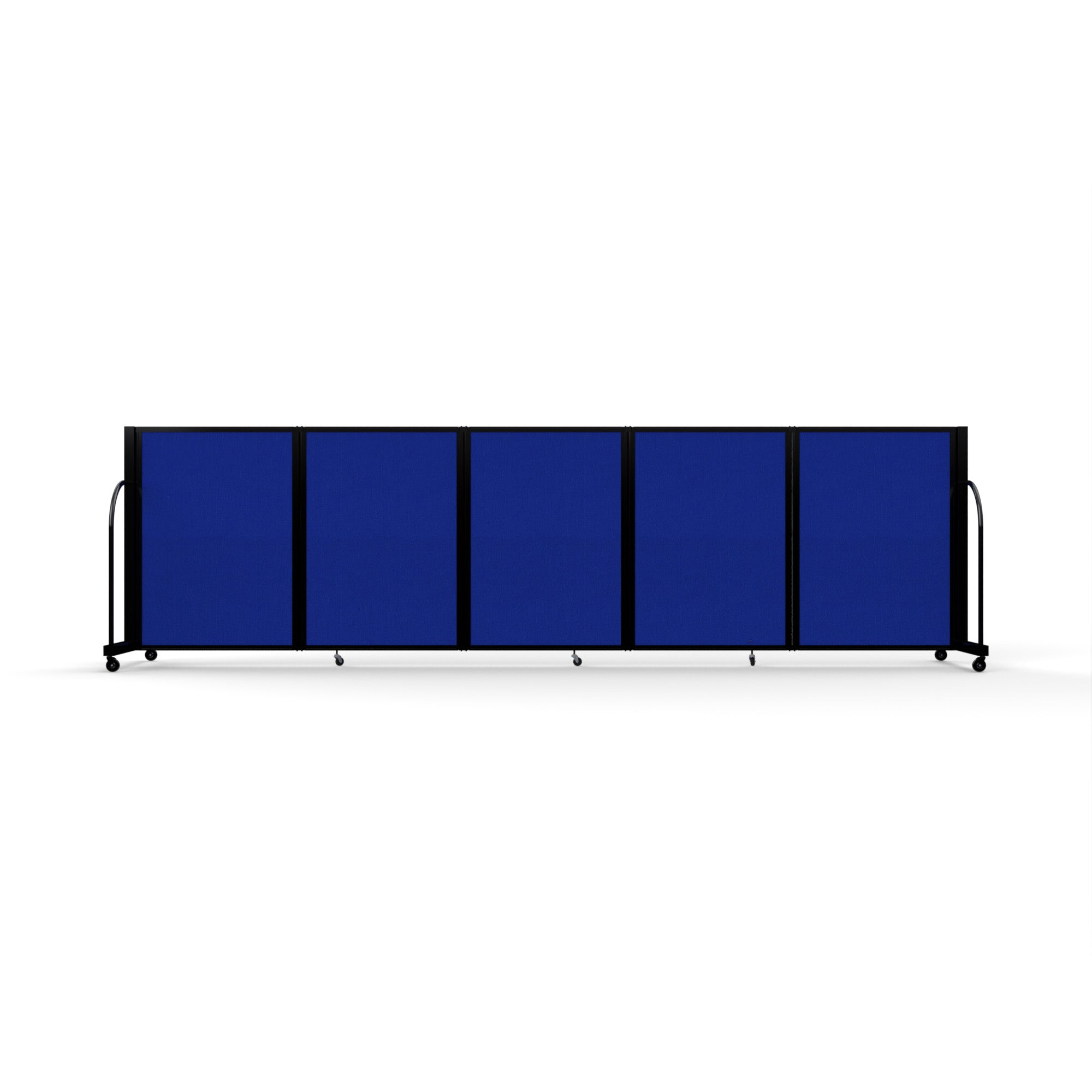 Screenflex Full Motion Divider, 4' x 14'1", Black Frame, Royal Blue