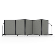 Screenflex Full Motion Divider, 4' x 14'1", Black Frame, Gray Smoke