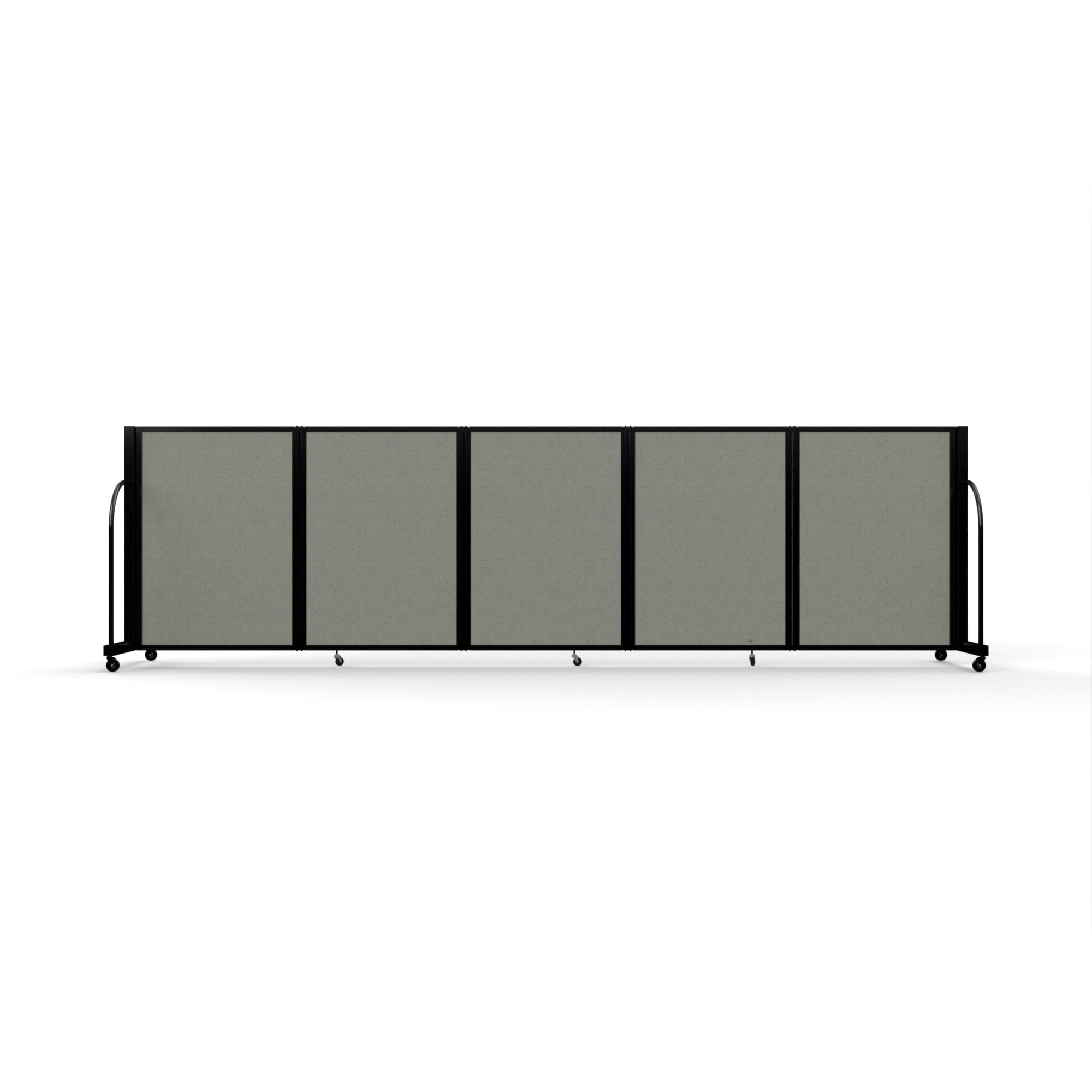 Screenflex Full Motion Divider, 4' x 14'1", Black Frame, Gray Smoke