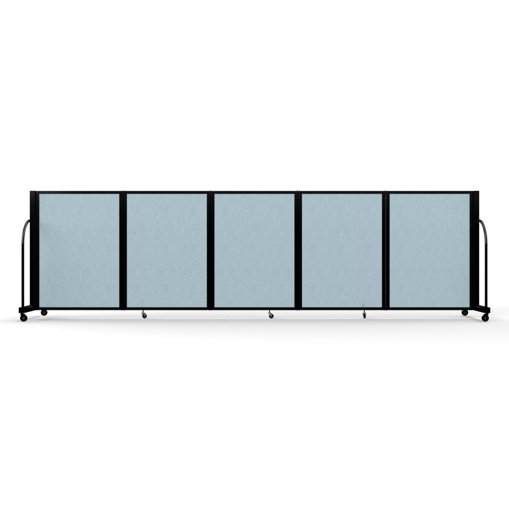 Screenflex Full Motion Divider, 4' x 14'1", Black Frame, Blue Tide Vinyl