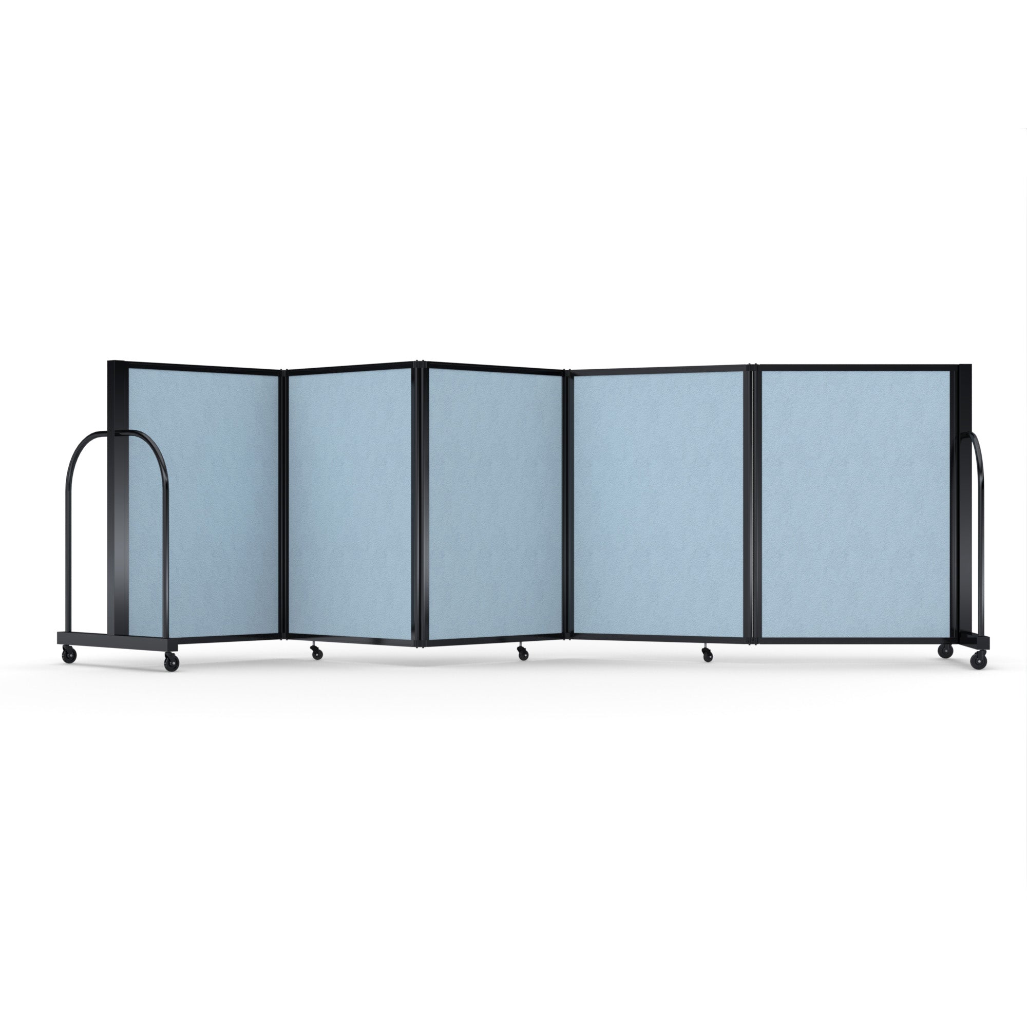 Screenflex Full Motion Divider, 4' x 14'1", Black Frame, Blue Tide Vinyl