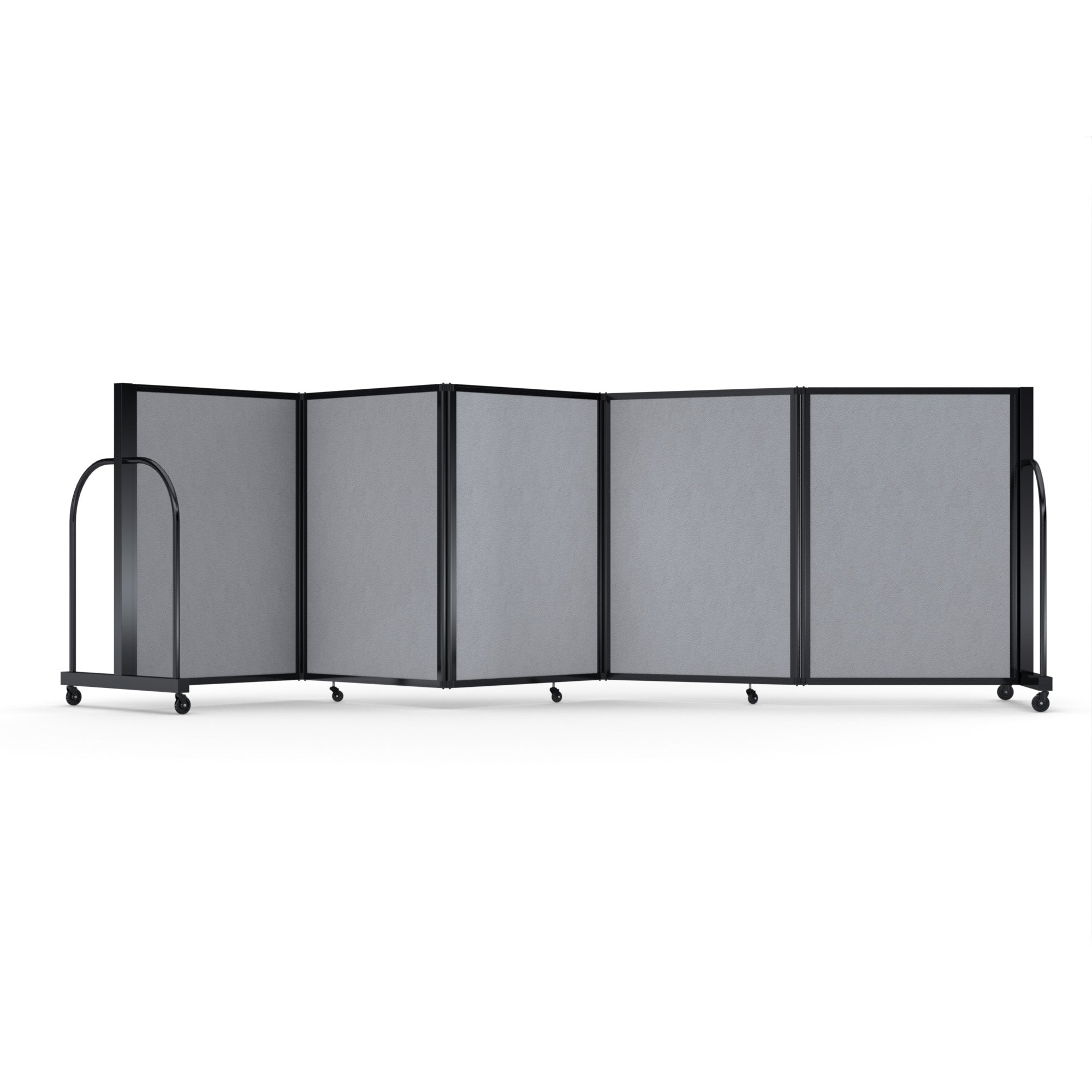 Screenflex Full Motion Divider, 4' x 14'1", Black Frame, Granite Vinyl