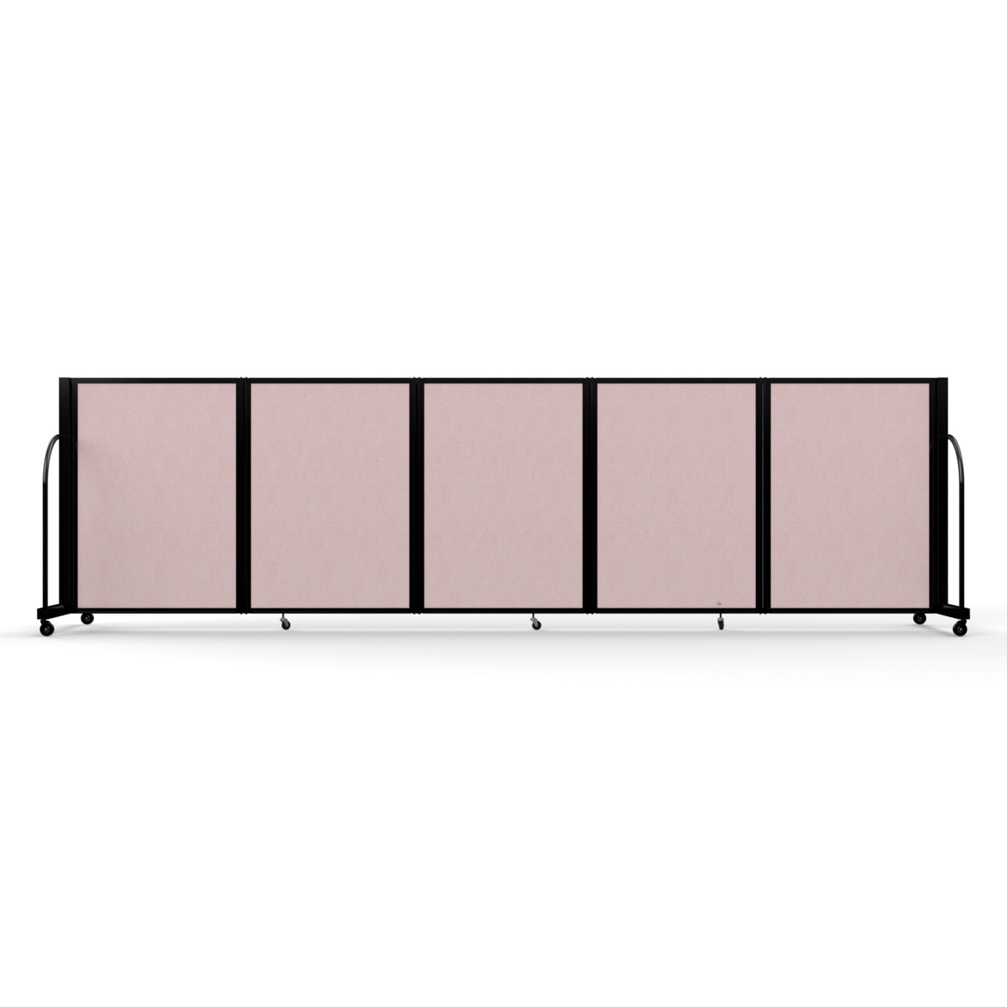 Screenflex Full Motion Divider, 4' x 14'1", Black Frame, Raspberry Mist Vinyl