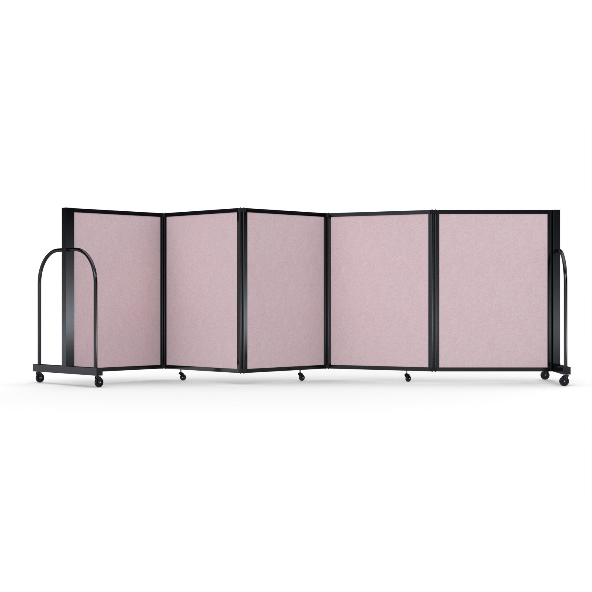 Screenflex Full Motion Divider, 4' x 14'1", Black Frame, Raspberry Mist Vinyl