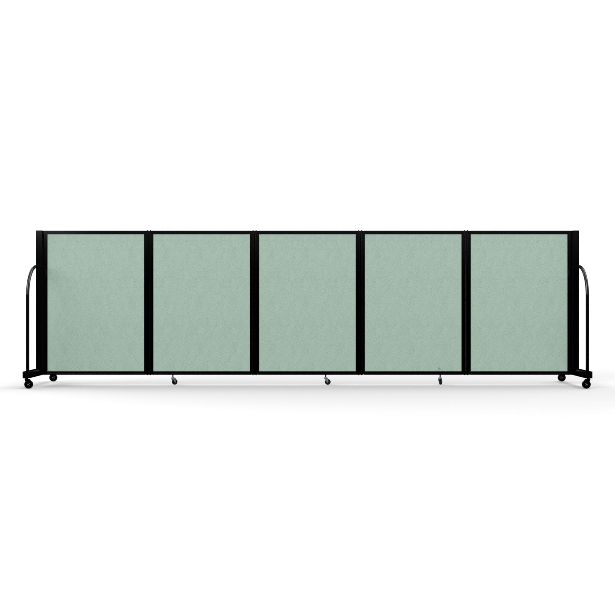 Screenflex Full Motion Divider, 4' x 14'1", Black Frame, Mint Vinyl