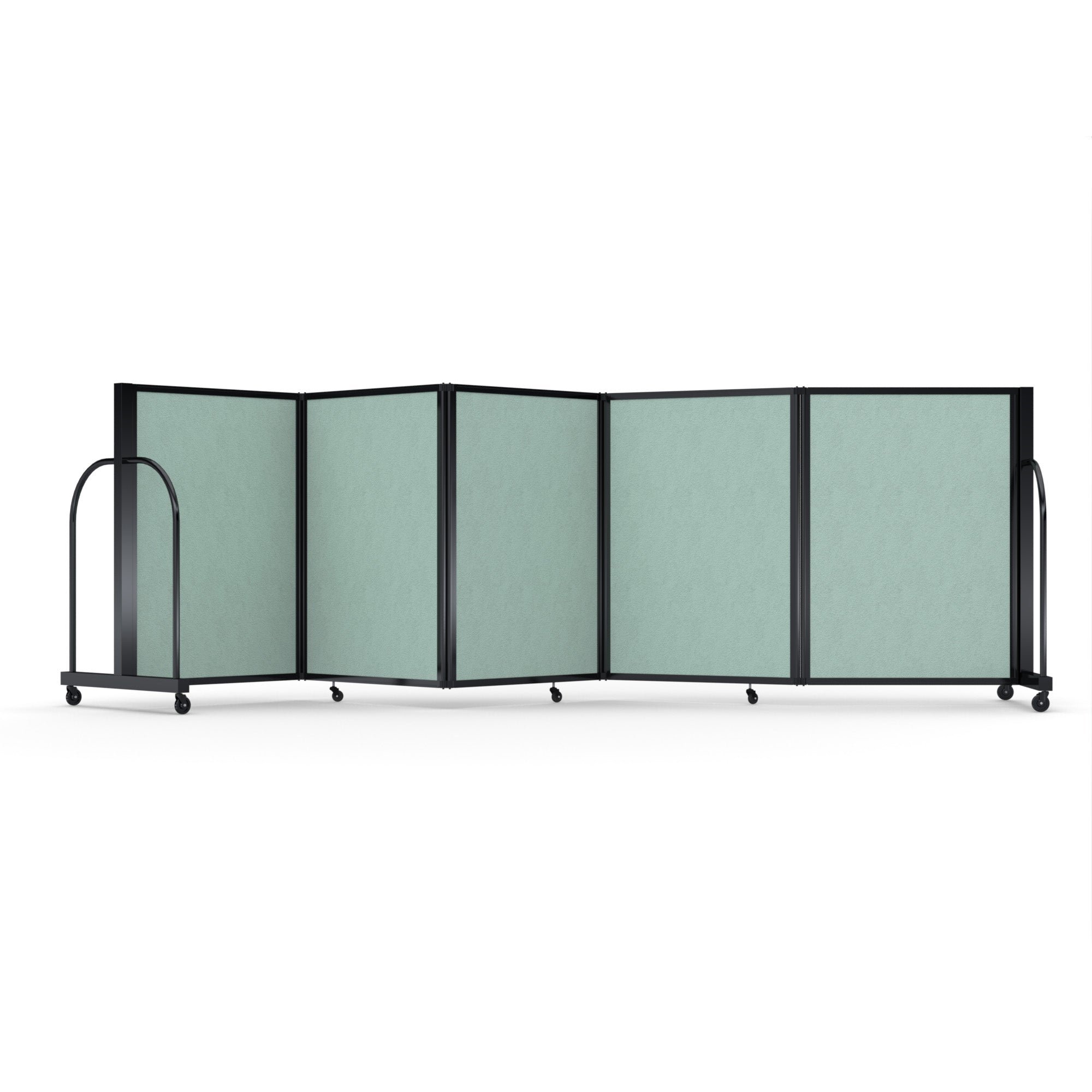 Screenflex Full Motion Divider, 4' x 14'1", Black Frame, Mint Vinyl