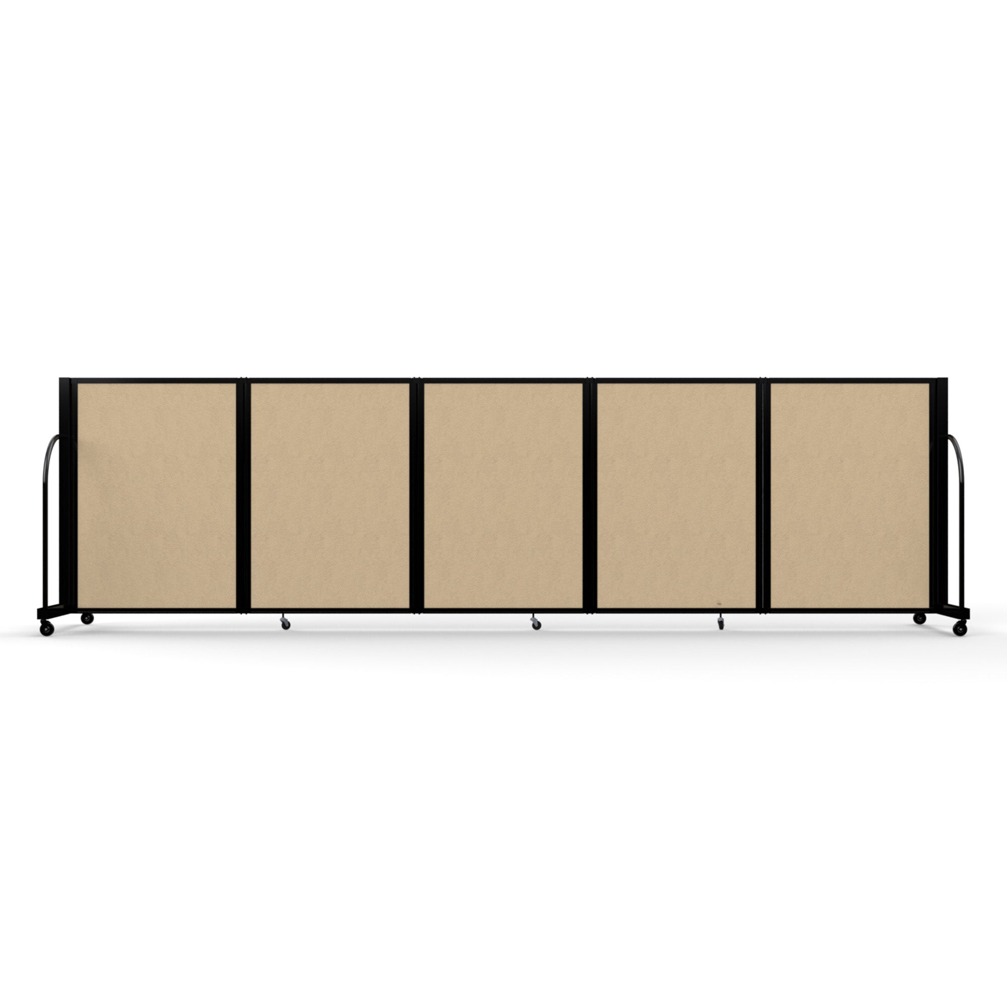 Screenflex Full Motion Divider, 4' x 14'1", Black Frame, Sandalwood Vinyl