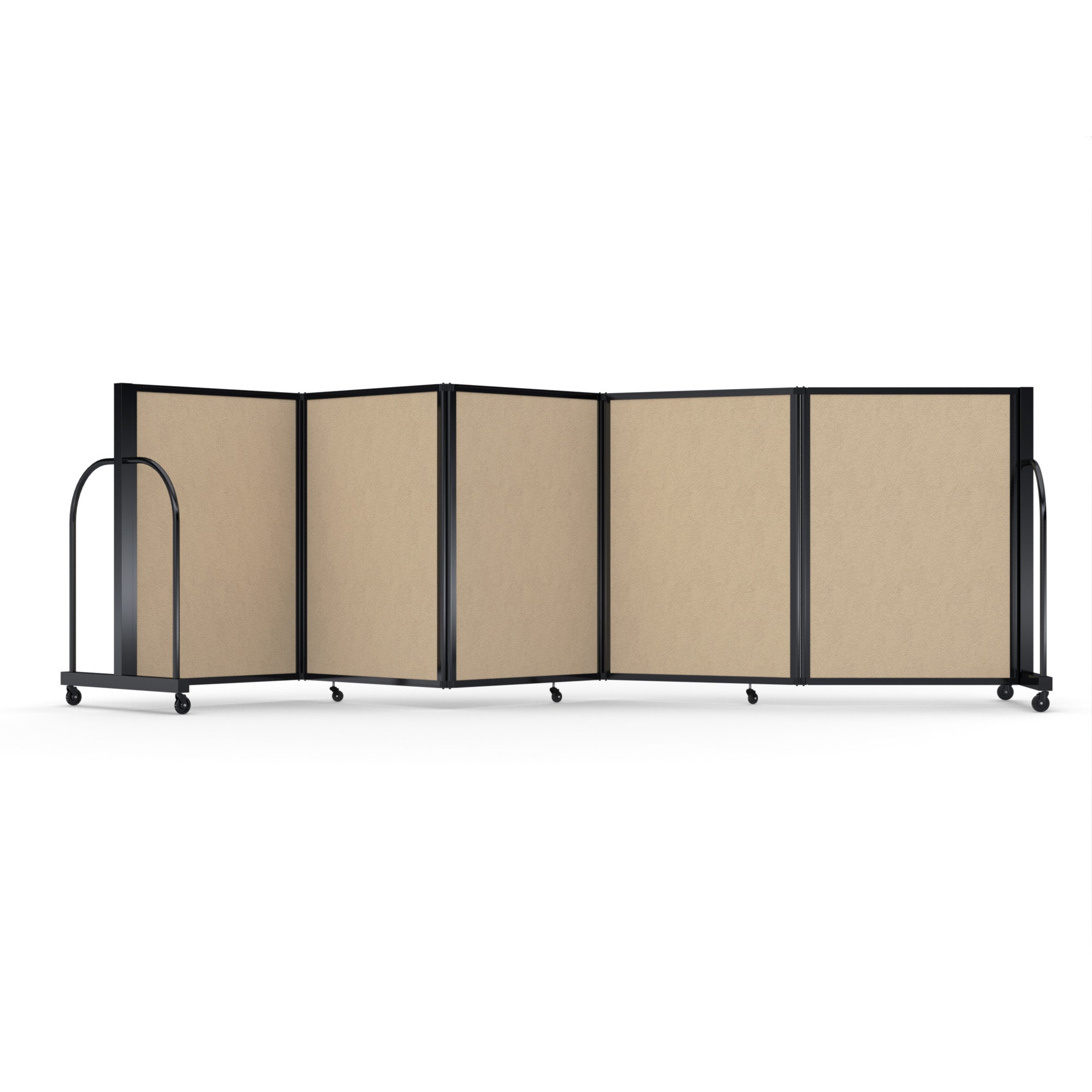 Screenflex Full Motion Divider, 4' x 14'1", Black Frame, Sandalwood Vinyl