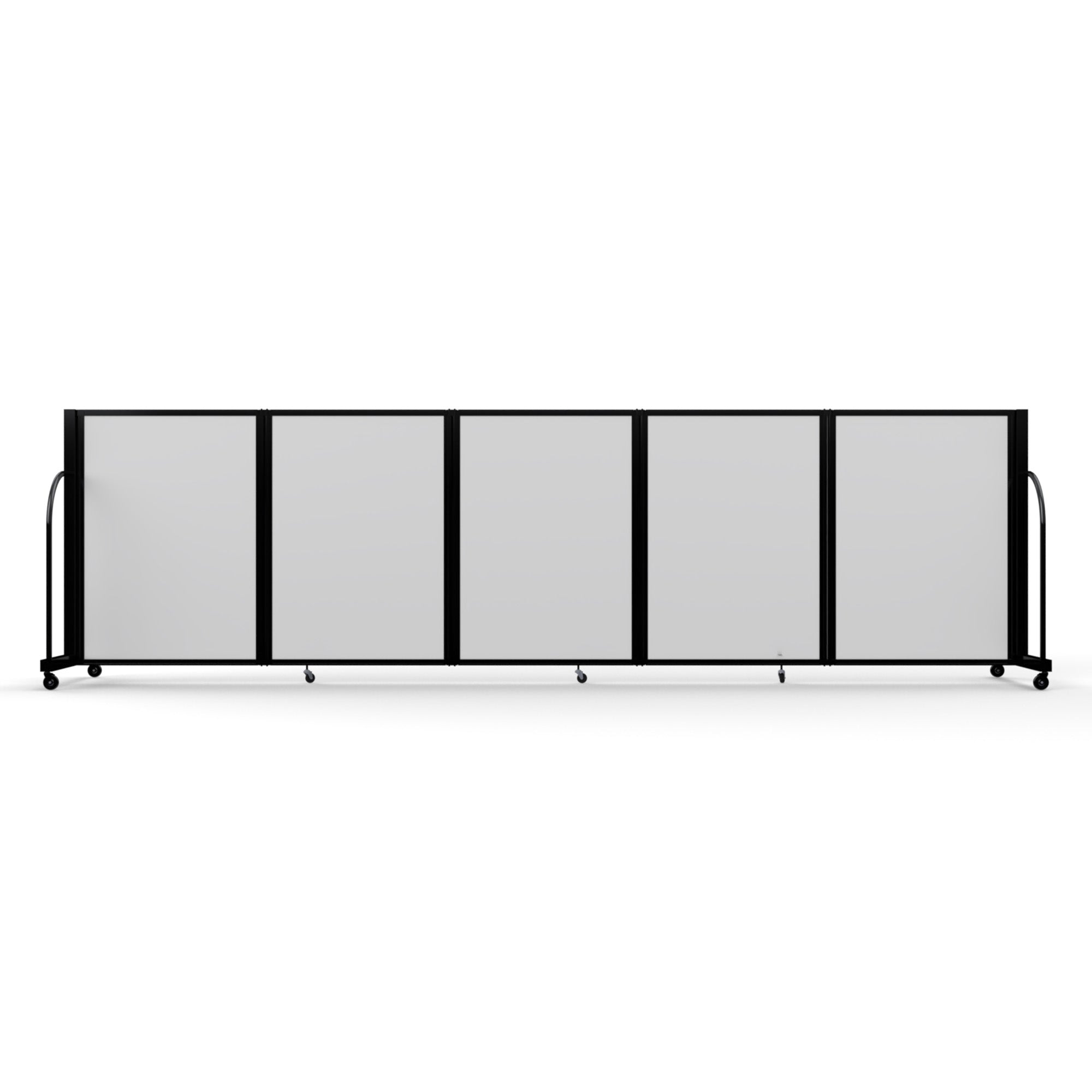 Screenflex Full Motion Divider, 4' x 14'1", Black Frame, Ice Vinyl