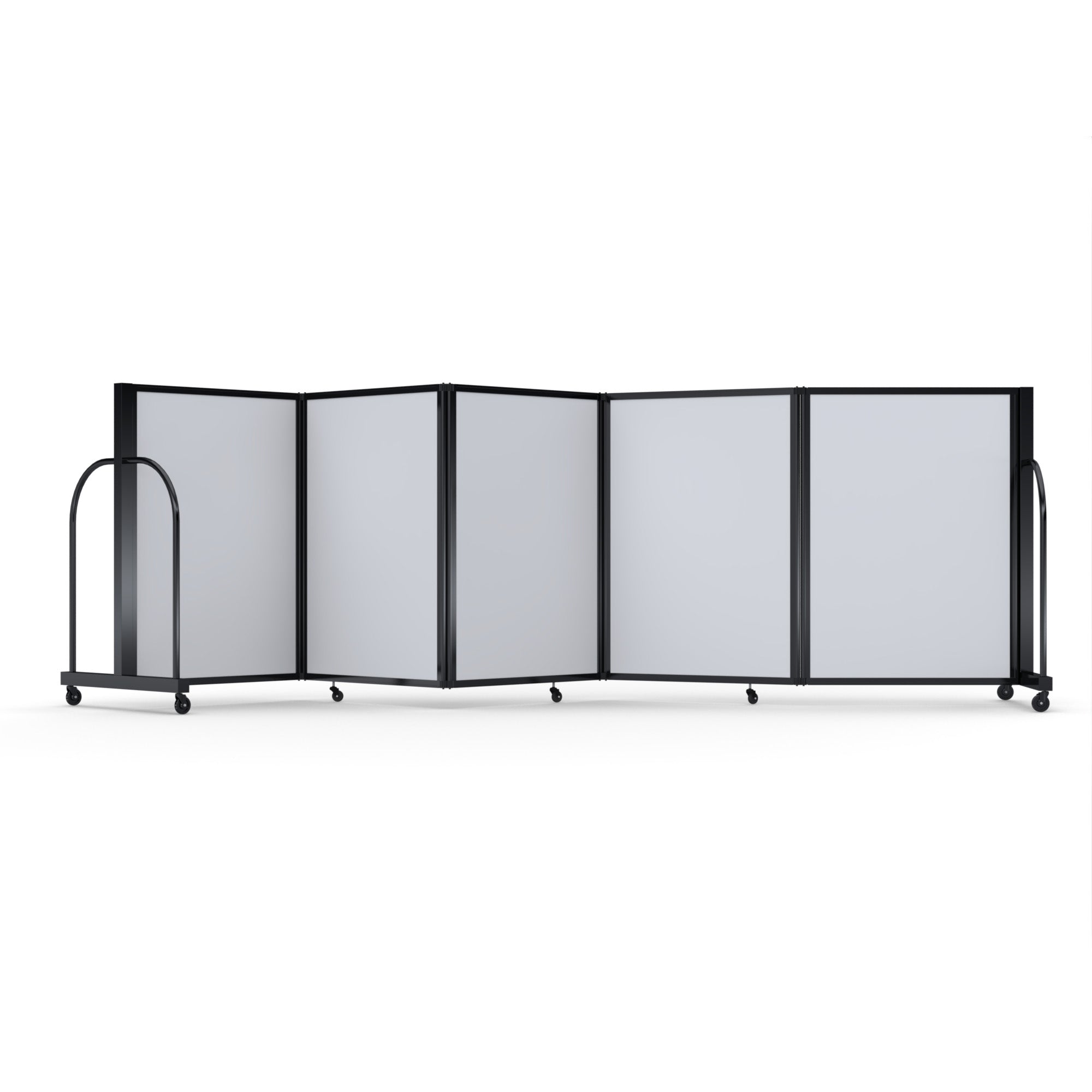 Screenflex Full Motion Divider, 4' x 14'1", Black Frame, Ice Vinyl