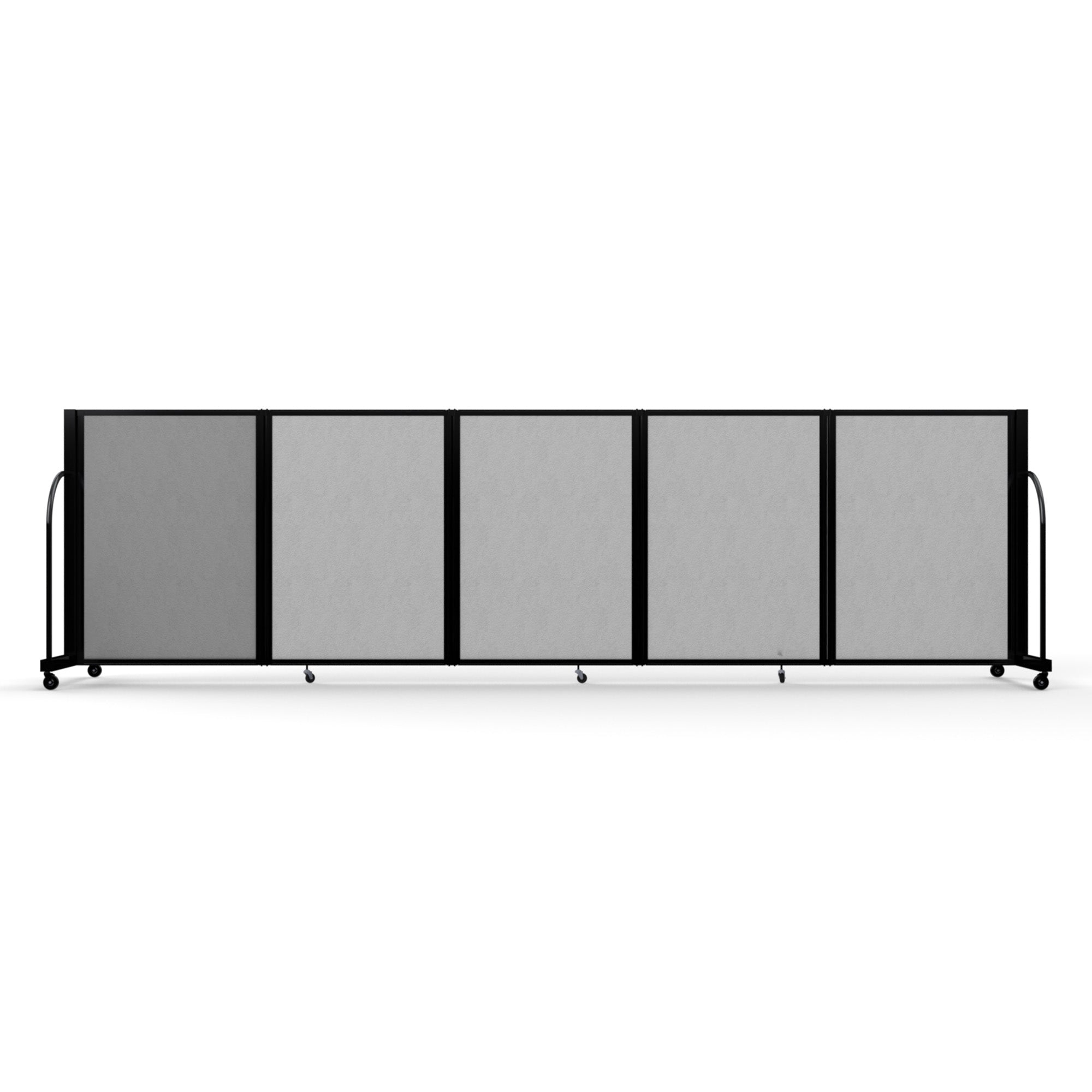 Screenflex Full Motion Divider, 4' x 14'1", Black Frame, Granite Vinyl