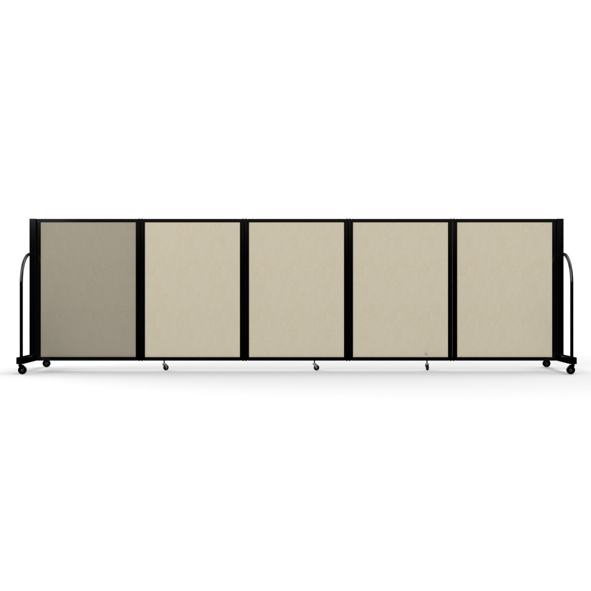 Screenflex Full Motion Divider, 4' x 14'1", Black Frame, Hazelnut Vinyl