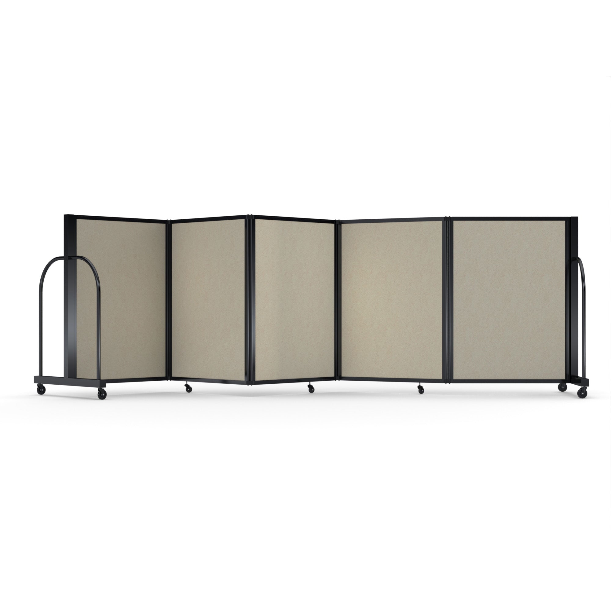 Screenflex Full Motion Divider, 4' x 14'1", Black Frame, Hazelnut Vinyl