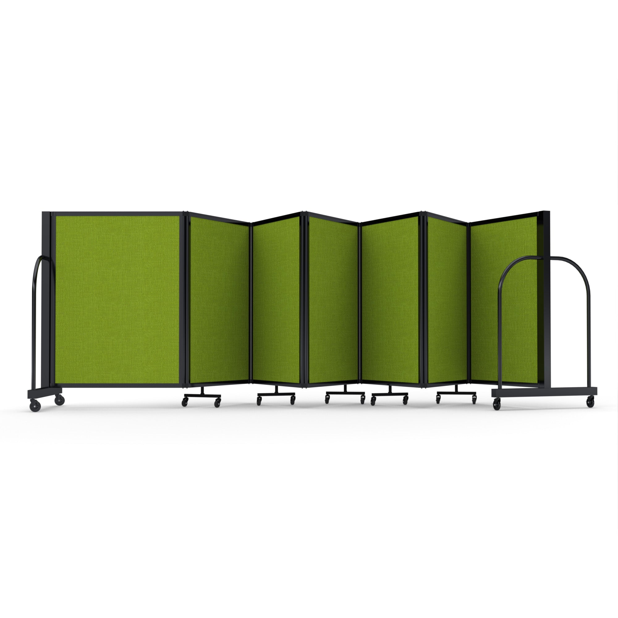 Screenflex Full Motion Divider, 4' x 19'7", Black Frame, Apple Green