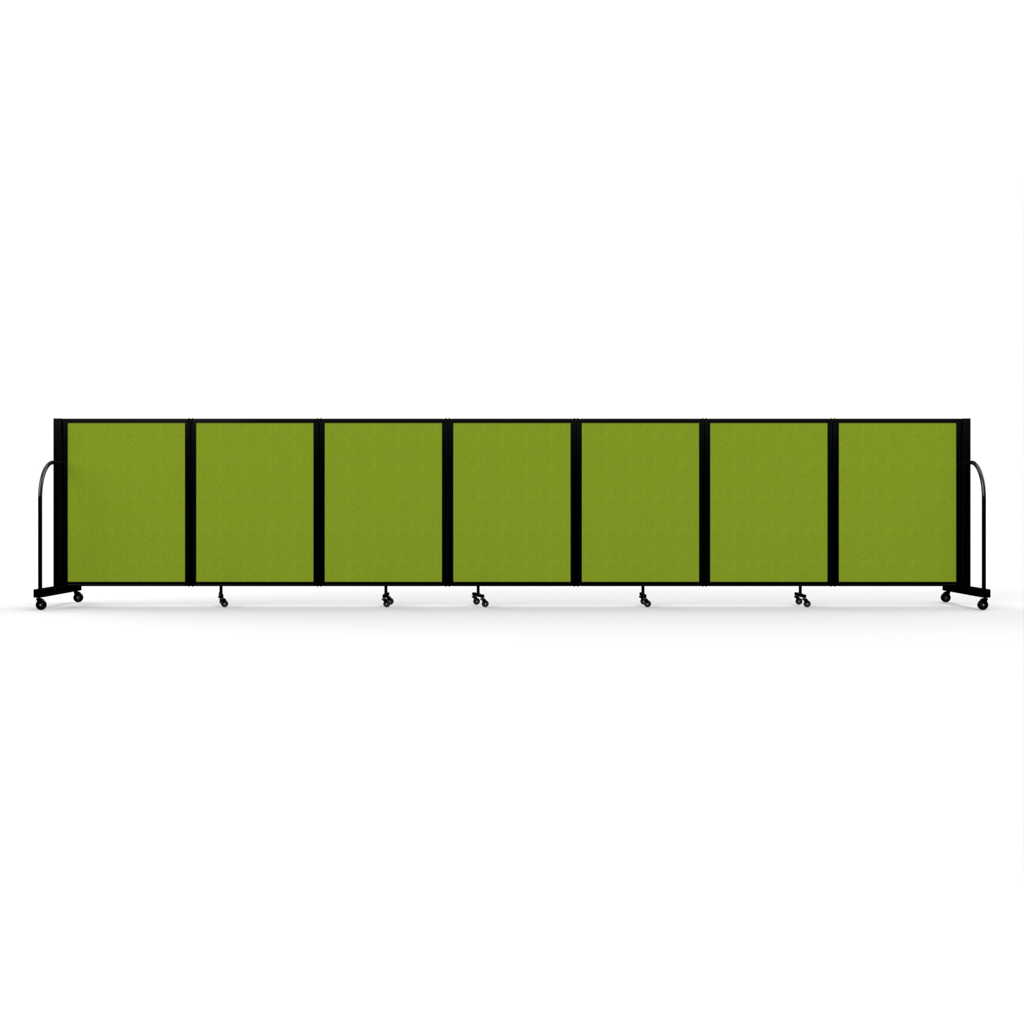 Screenflex Full Motion Divider, 4' x 19'7", Black Frame, Apple Green