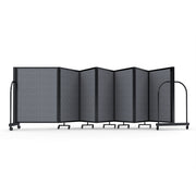 Screenflex Full Motion Divider, 4' x 19'7", Black Frame, Stone