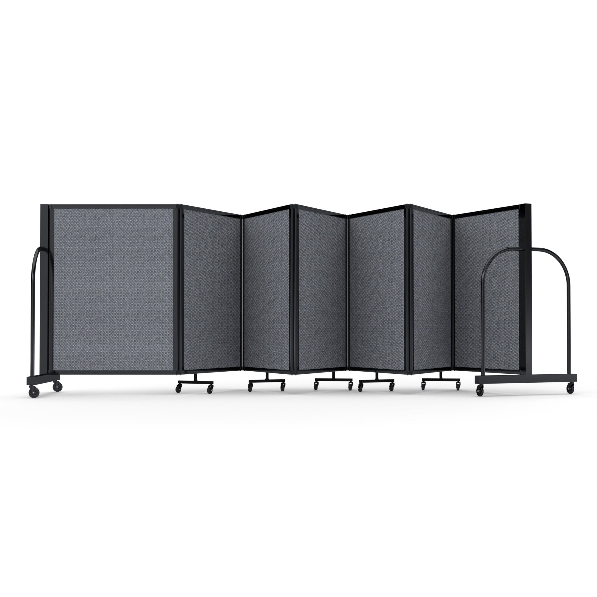 Screenflex Full Motion Divider, 4' x 19'7", Black Frame, Stone