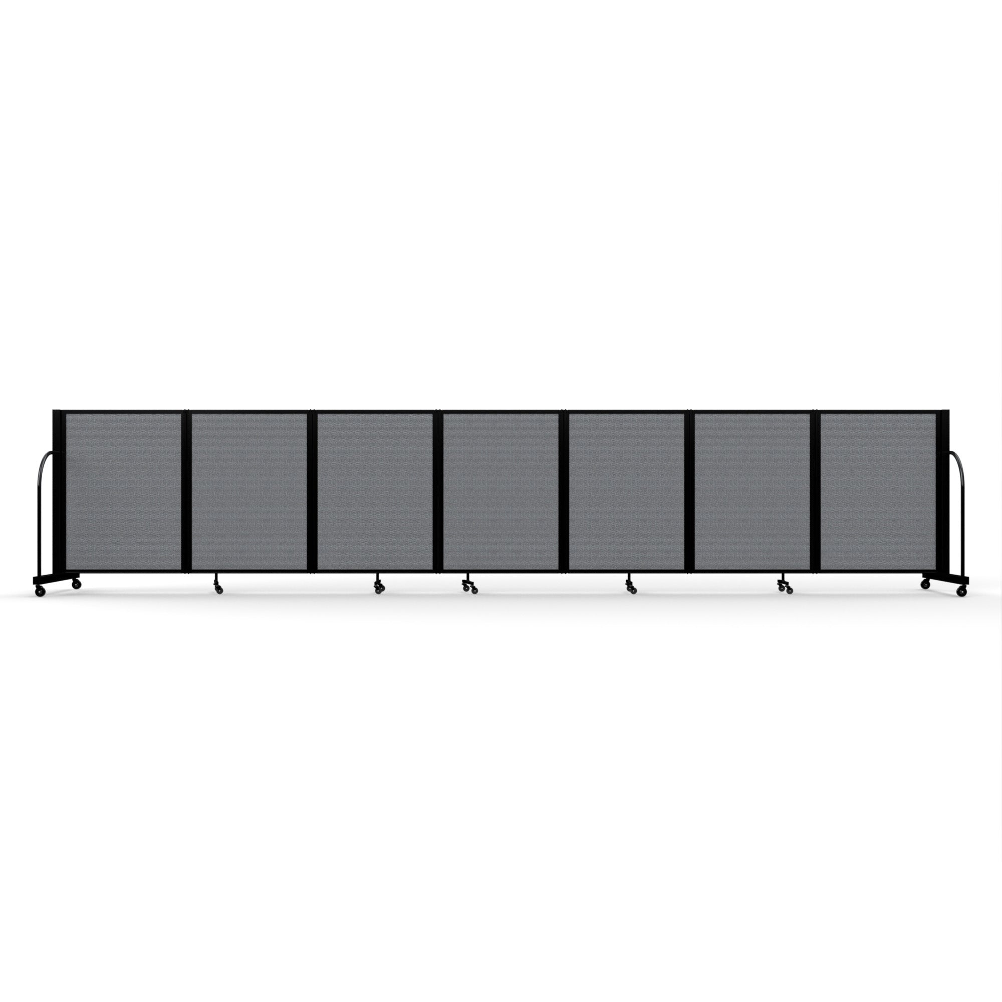 Screenflex Full Motion Divider, 4' x 19'7", Black Frame, Stone