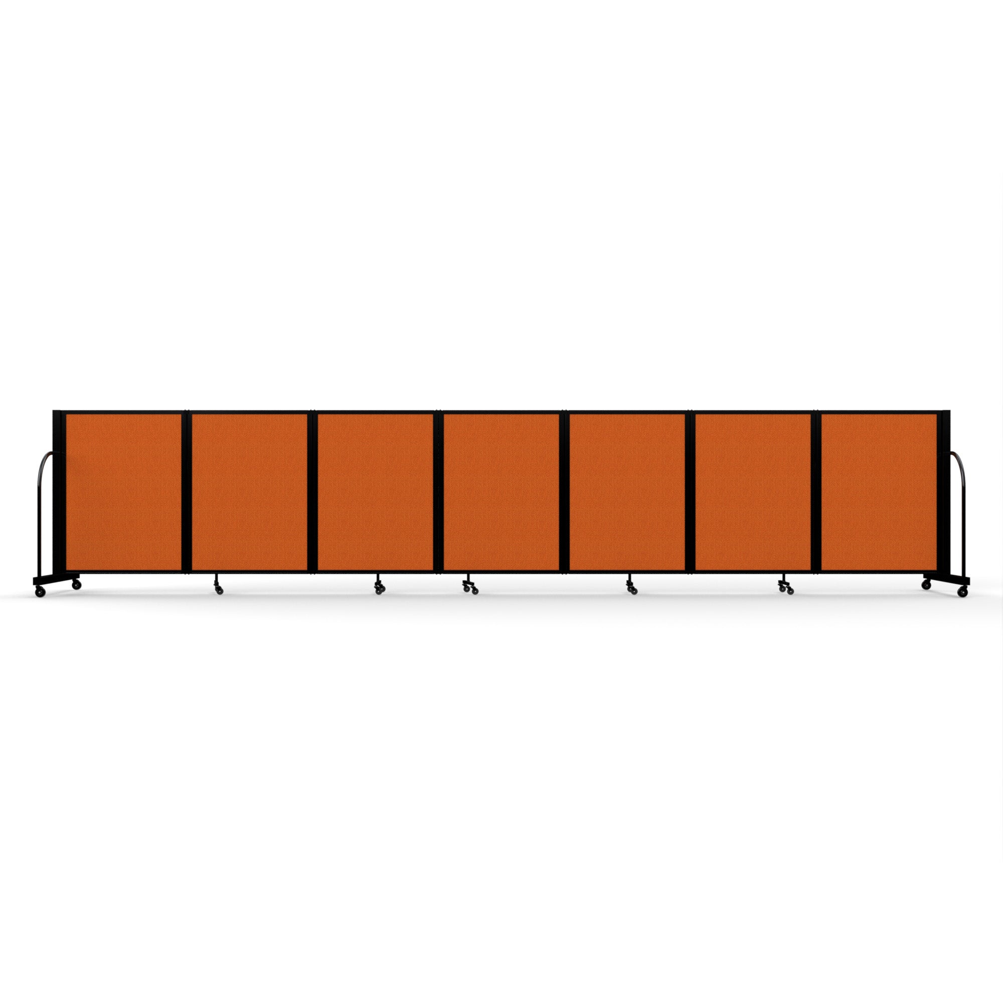 Screenflex Full Motion Divider, 4' x 19'7", Black Frame, Orange