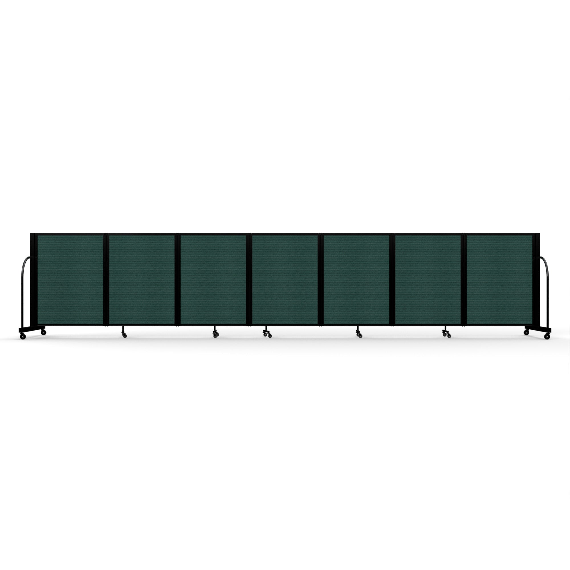 Screenflex Full Motion Divider, 4' x 19'7", Black Frame, Mallard