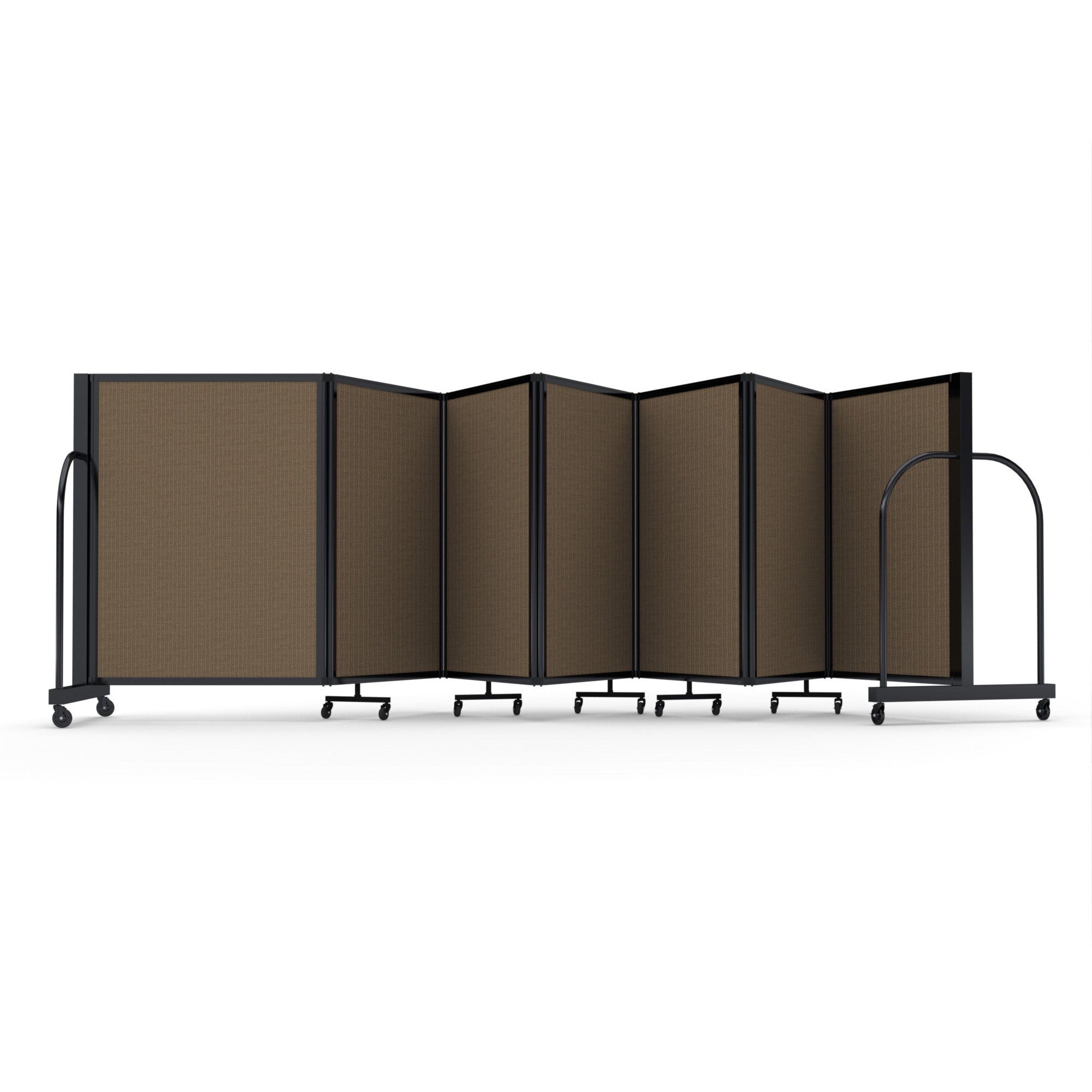 Screenflex Full Motion Divider, 4' x 19'7", Black Frame, Walnut