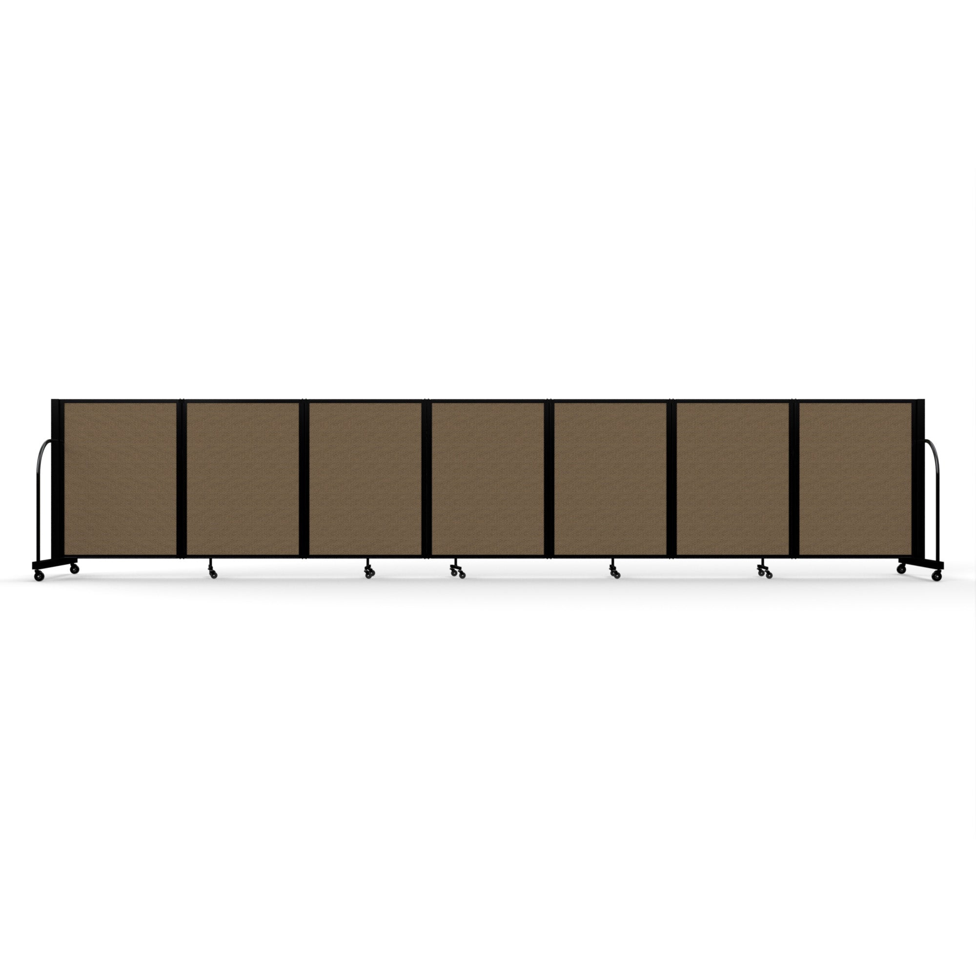 Screenflex Full Motion Divider, 4' x 19'7", Black Frame, Walnut