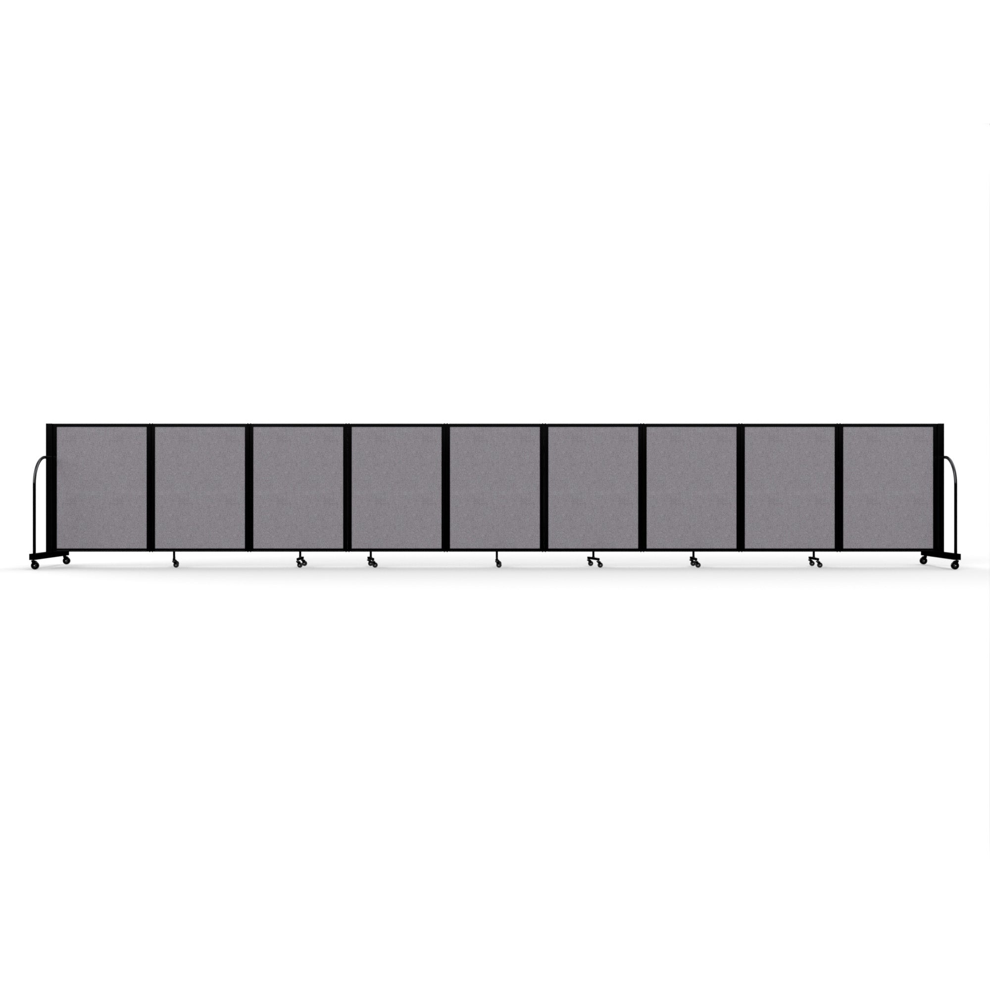 Screenflex Full Motion Divider, 4' x 19'7", Black Frame, Select Gray