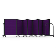 Screenflex Full Motion Divider, 4' x 19'7", Black Frame, Purple