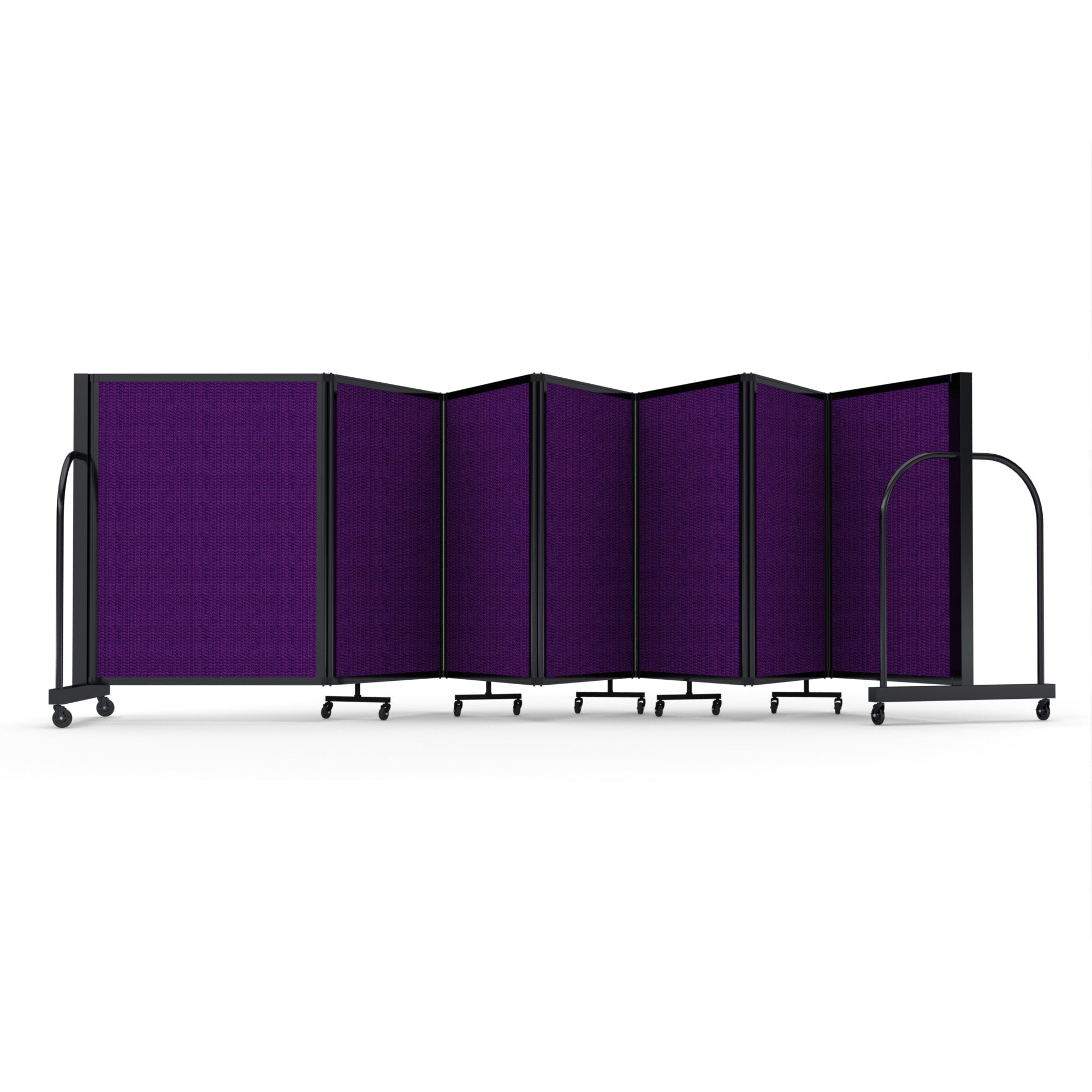 Screenflex Full Motion Divider, 4' x 19'7", Black Frame, Purple