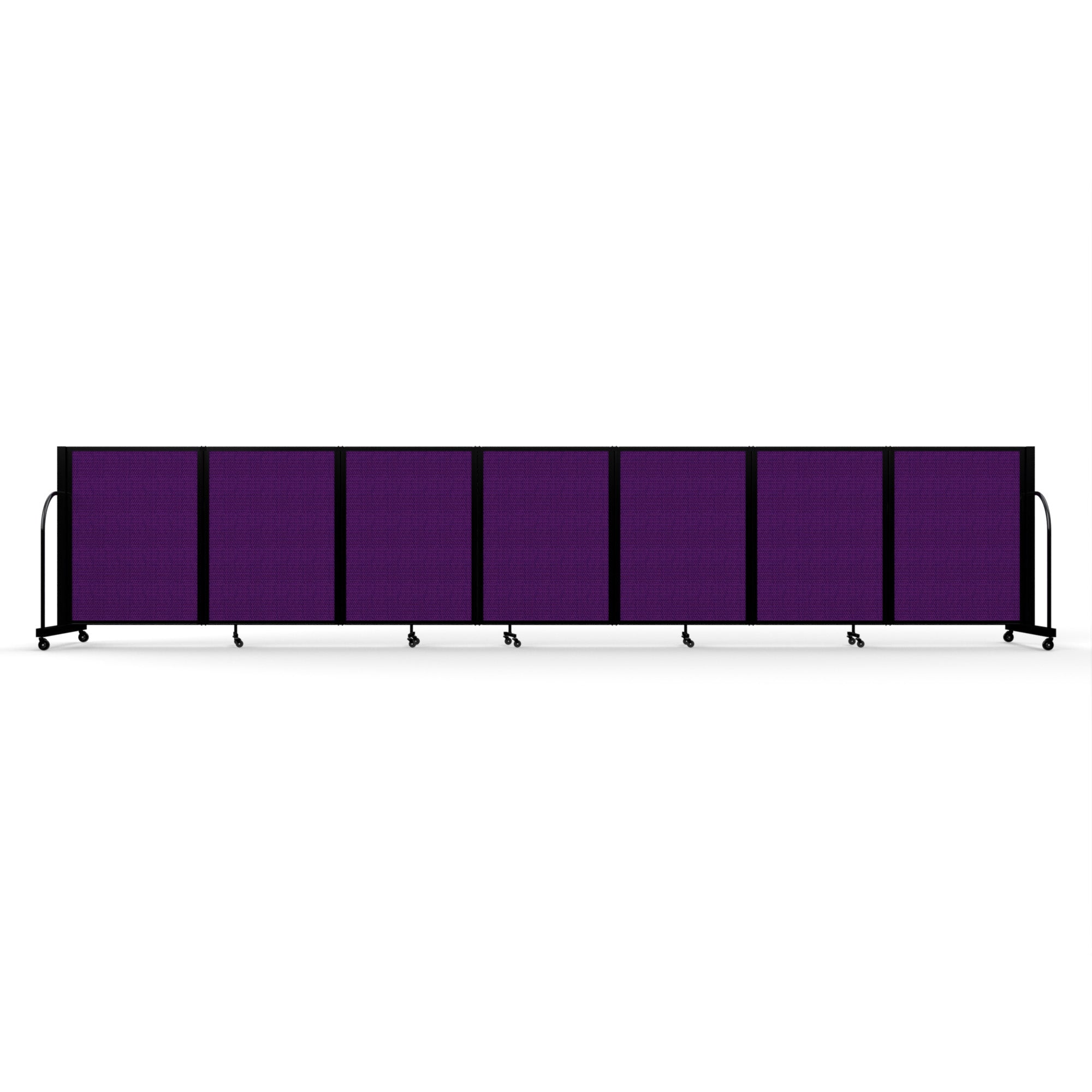 Screenflex Full Motion Divider, 4' x 19'7", Black Frame, Purple