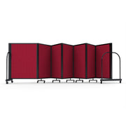 Screenflex Full Motion Divider, 4' x 19'7", Black Frame, Primary Red