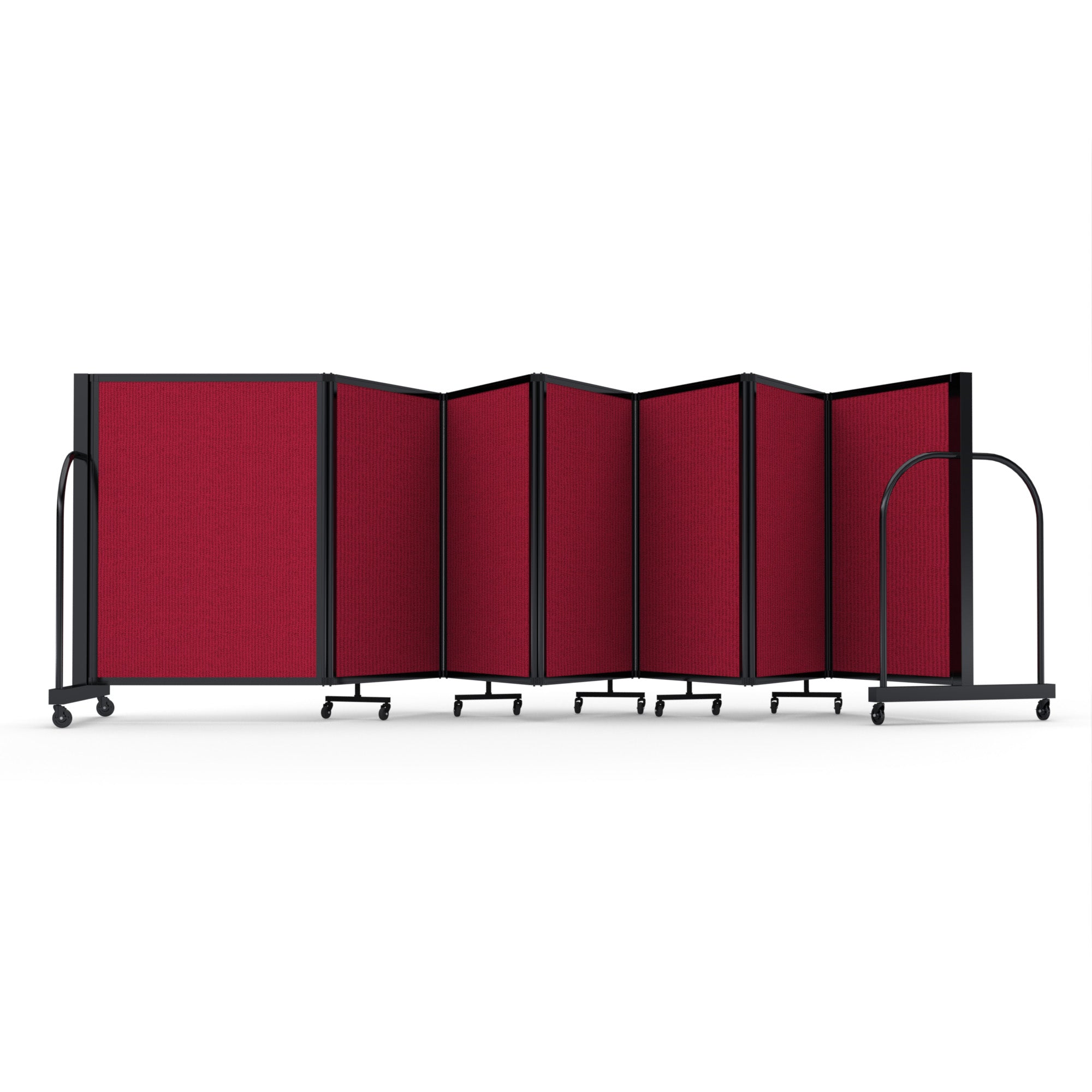 Screenflex Full Motion Divider, 4' x 19'7", Black Frame, Primary Red