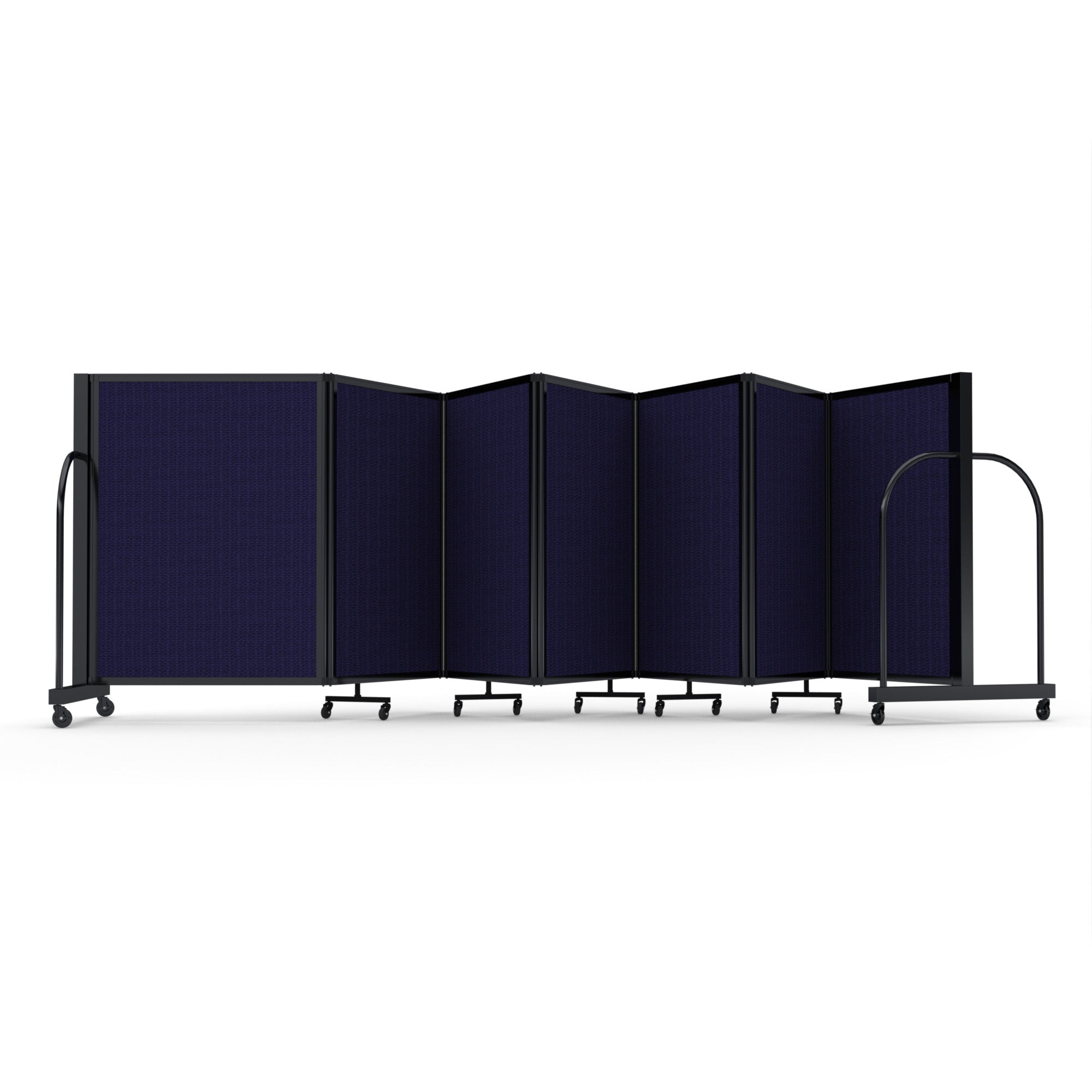 Screenflex Full Motion Divider, 4' x 19'7", Black Frame, Navy