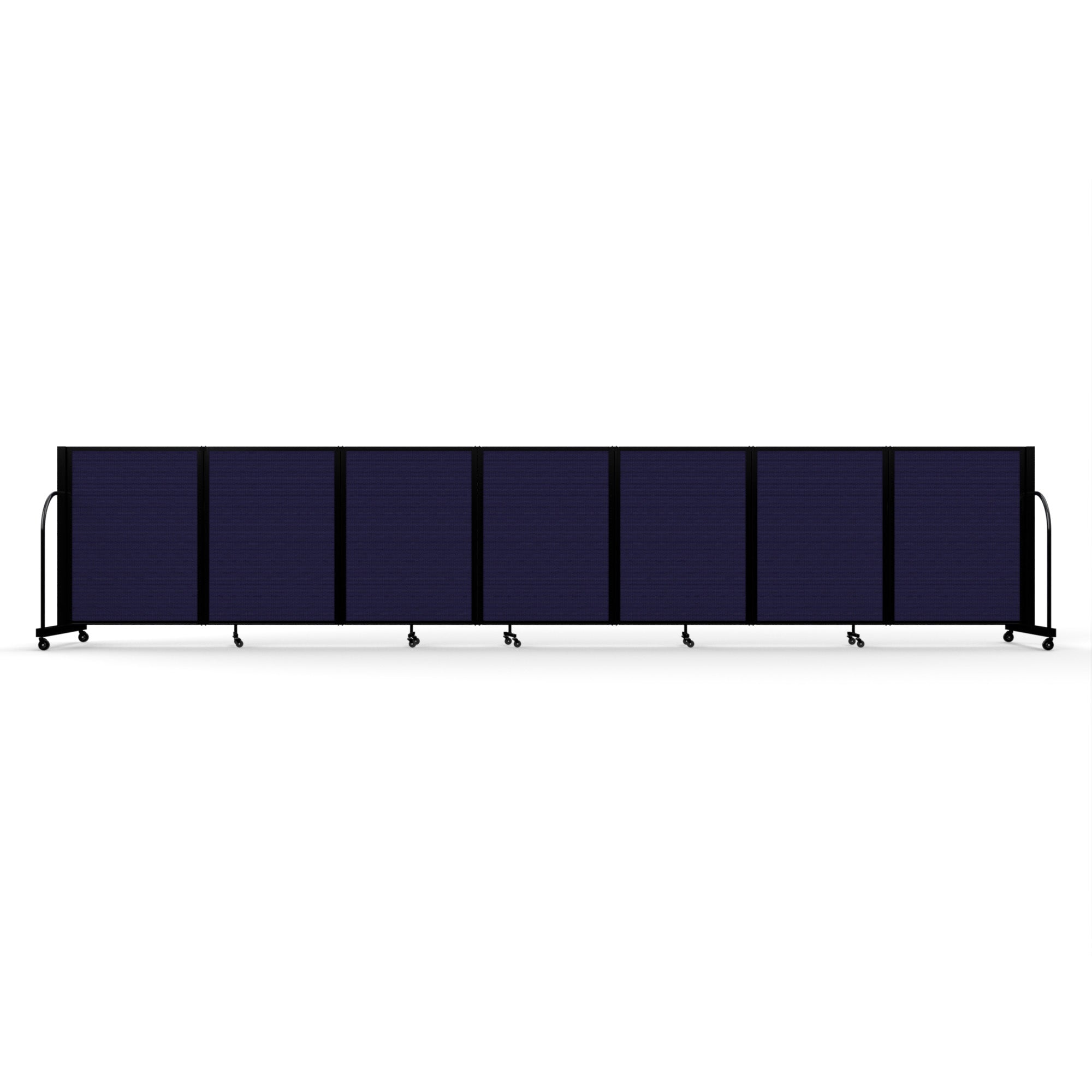 Screenflex Full Motion Divider, 4' x 19'7", Black Frame, Navy