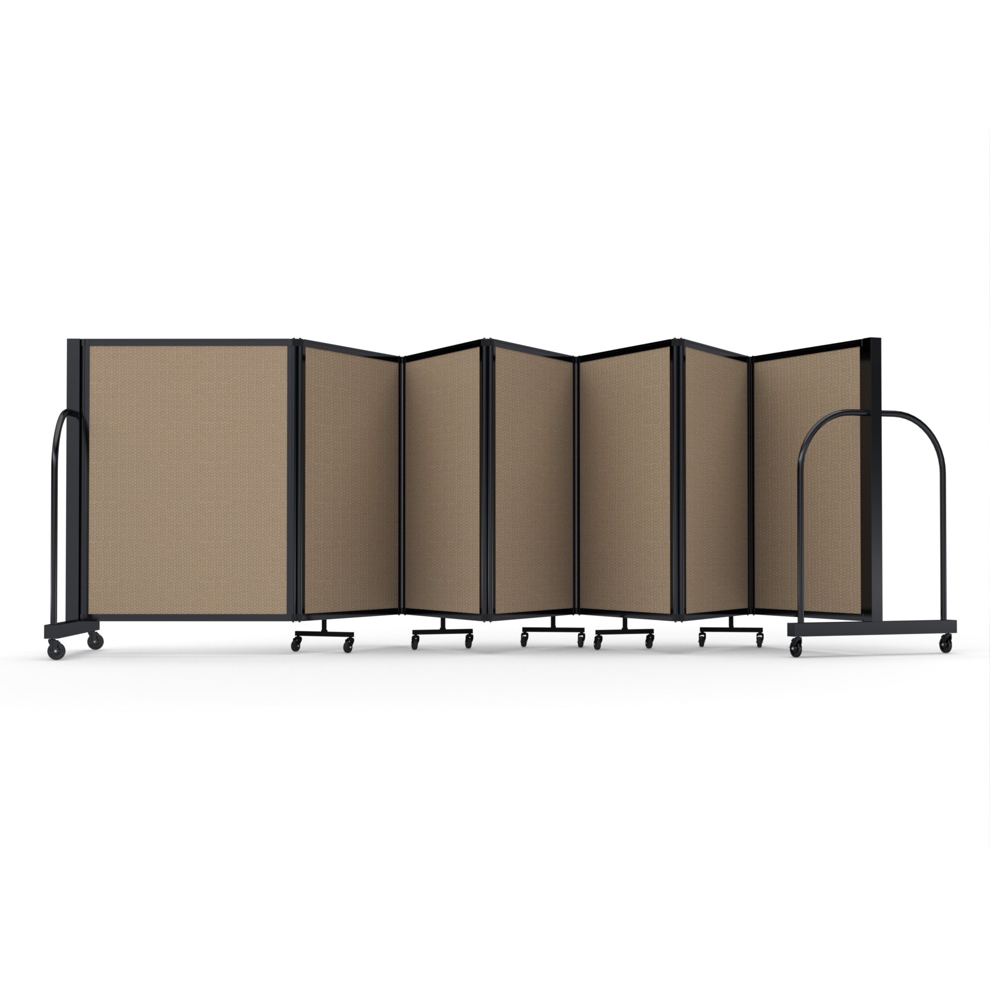 Screenflex Full Motion Divider, 4' x 19'7", Black Frame, Desert