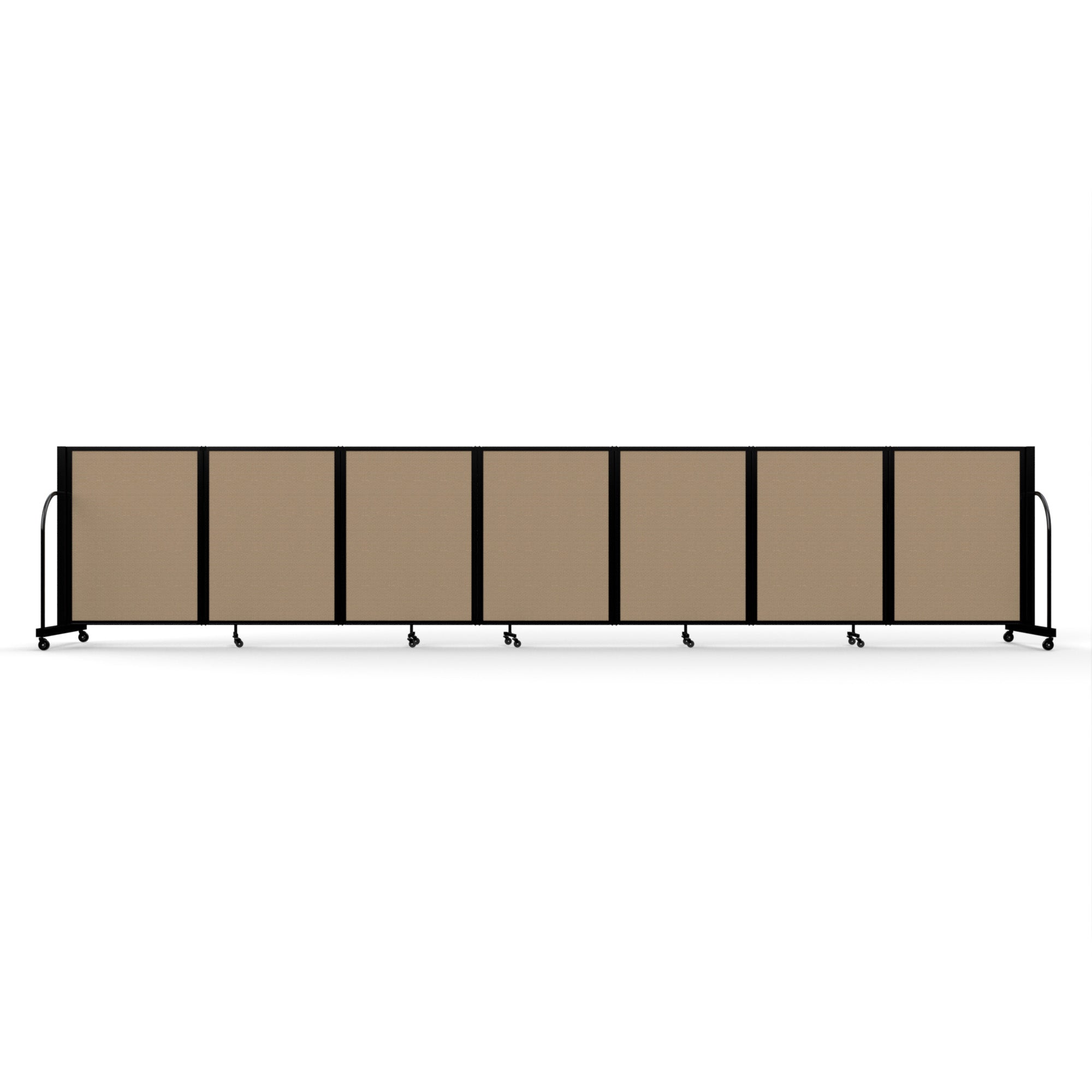 Screenflex Full Motion Divider, 4' x 19'7", Black Frame, Desert