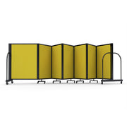 Screenflex Full Motion Divider, 4' x 19'7", Black Frame, Primary Yellow