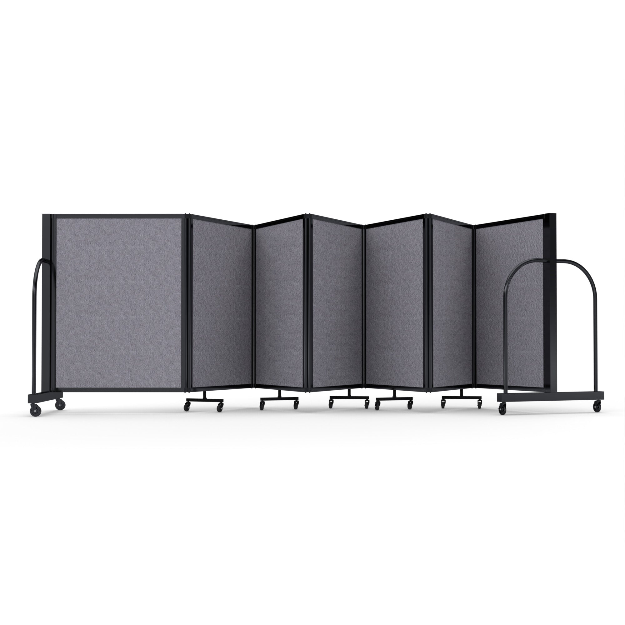 Screenflex Full Motion Divider, 4' x 19'7", Black Frame, Select Gray