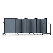 Screenflex Full Motion Divider, 4' x 19'7", Black Frame, Summer Blue