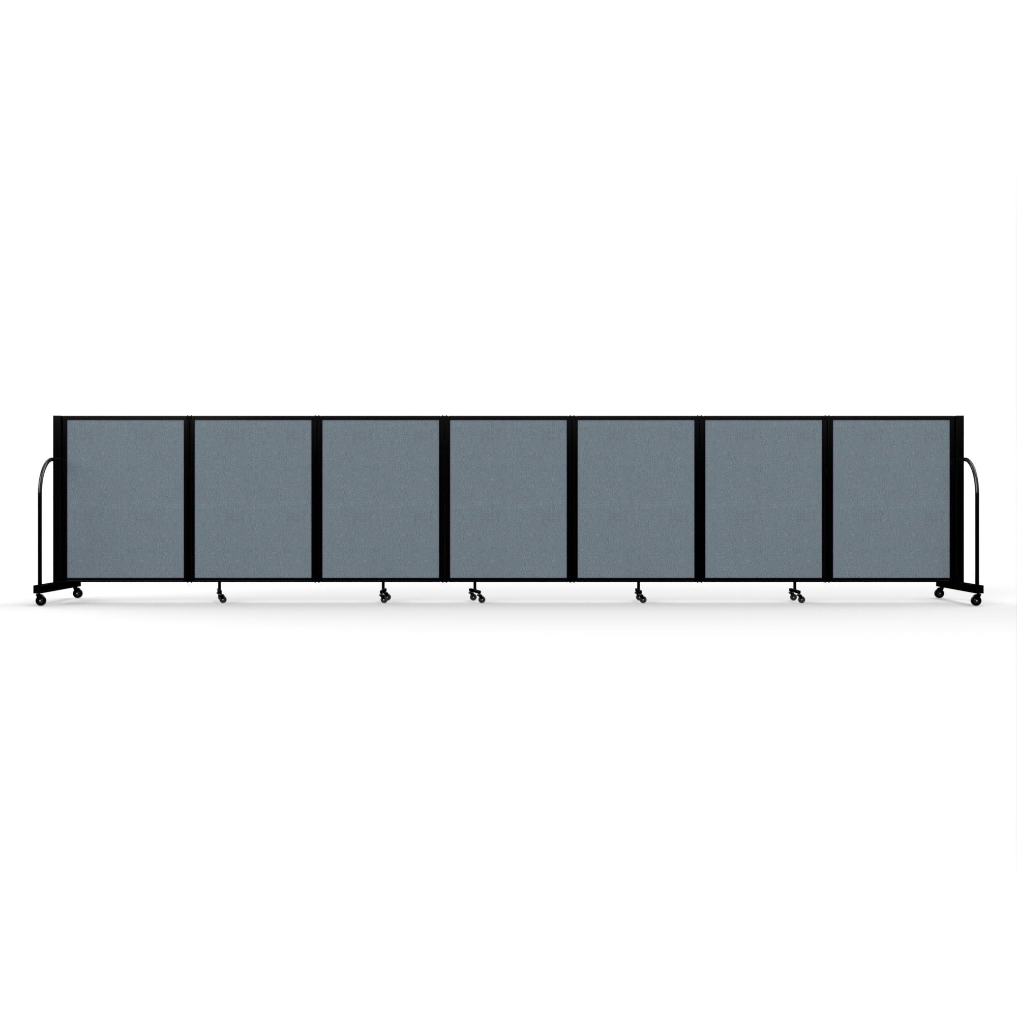 Screenflex Full Motion Divider, 4' x 19'7", Black Frame, Summer Blue