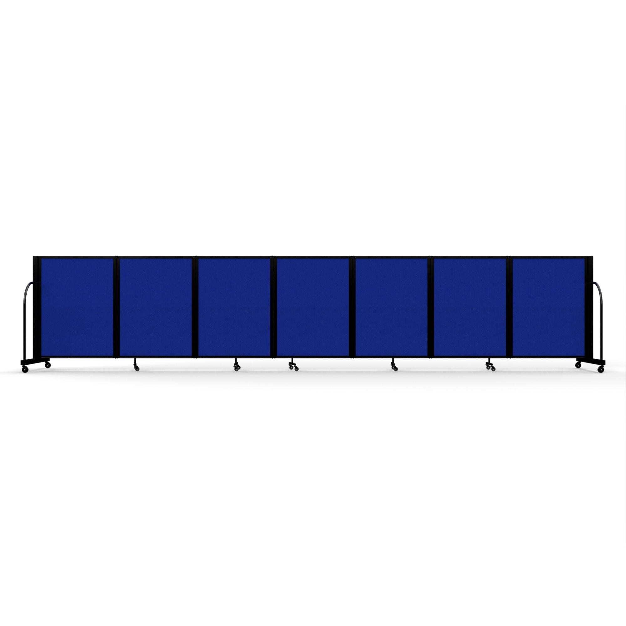 Screenflex Full Motion Divider, 4' x 19'7", Black Frame, Royal Blue