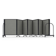 Screenflex Full Motion Divider, 4' x 19'7", Black Frame, Gray Smoke