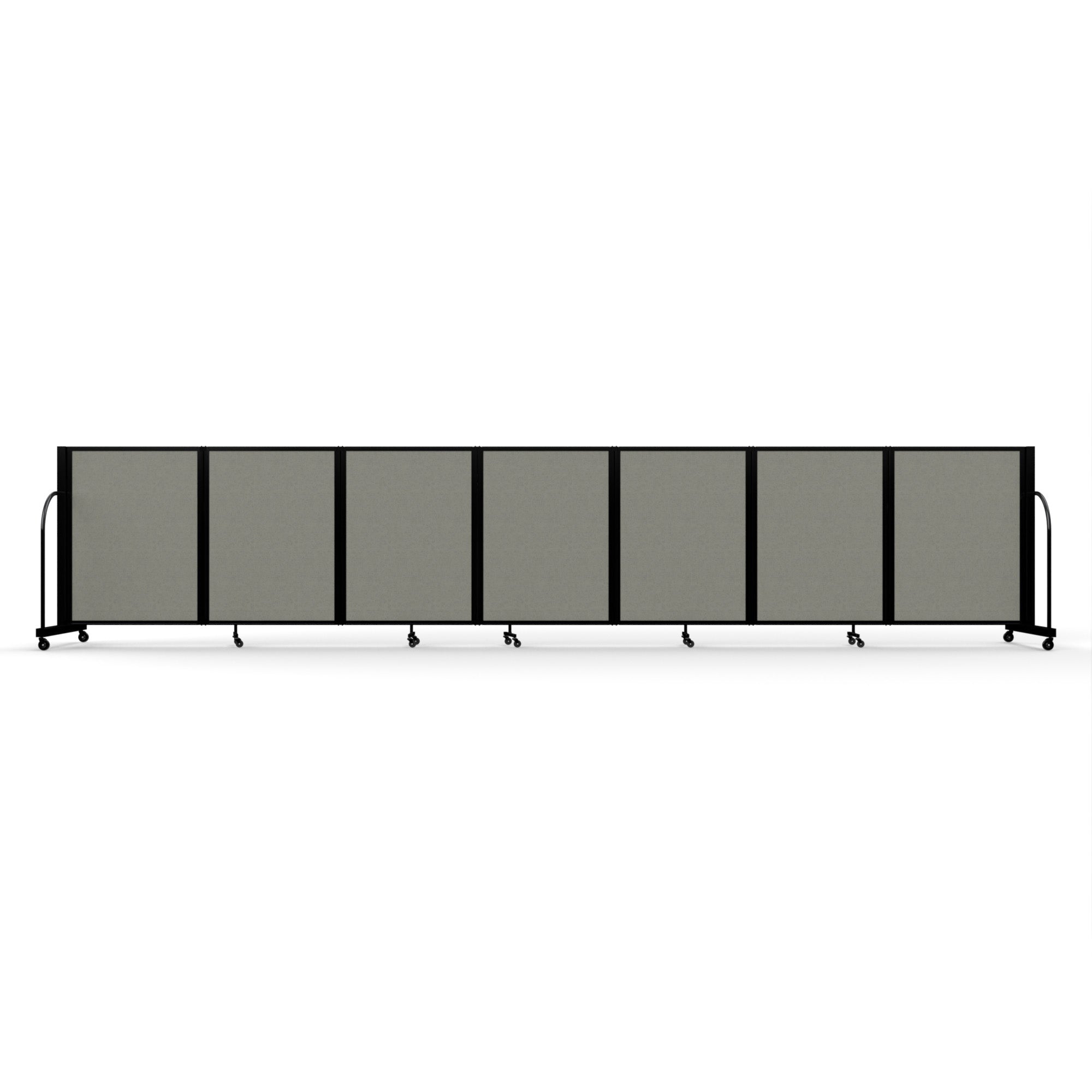 Screenflex Full Motion Divider, 4' x 19'7", Black Frame, Gray Smoke