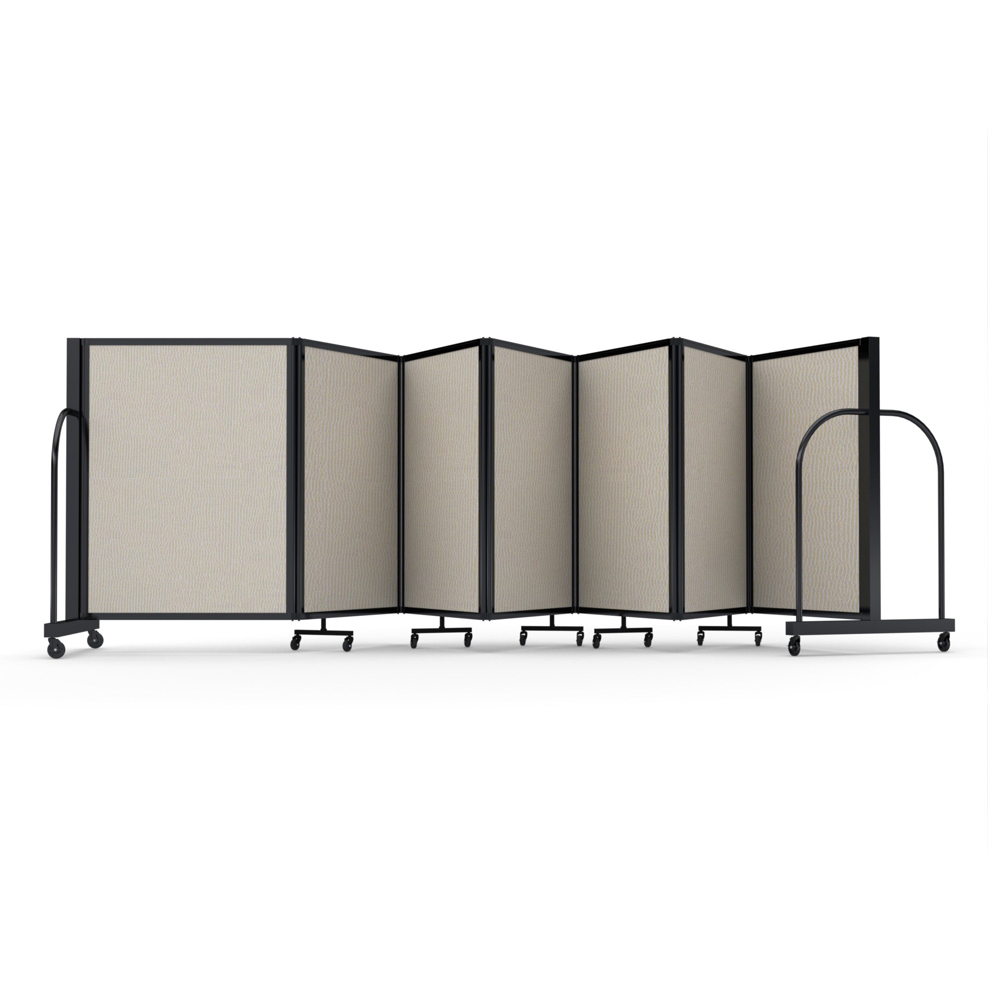 Screenflex Full Motion Divider, 4' x 19'7", Black Frame, Sand