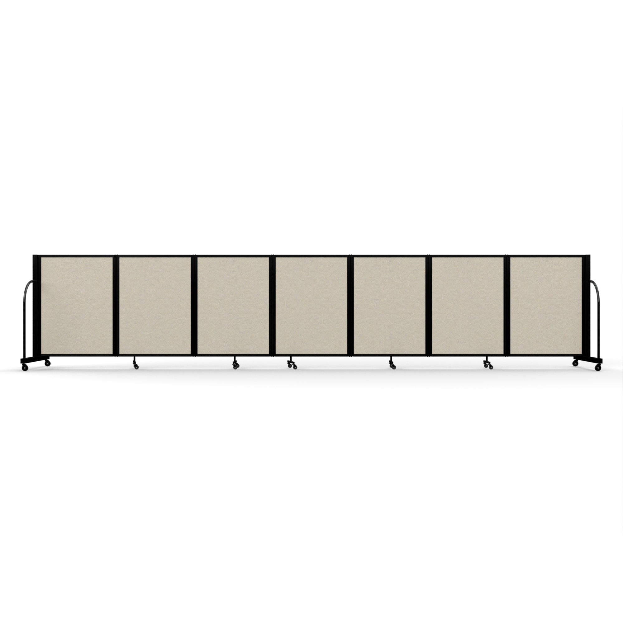 Screenflex Full Motion Divider, 4' x 19'7", Black Frame, Sand