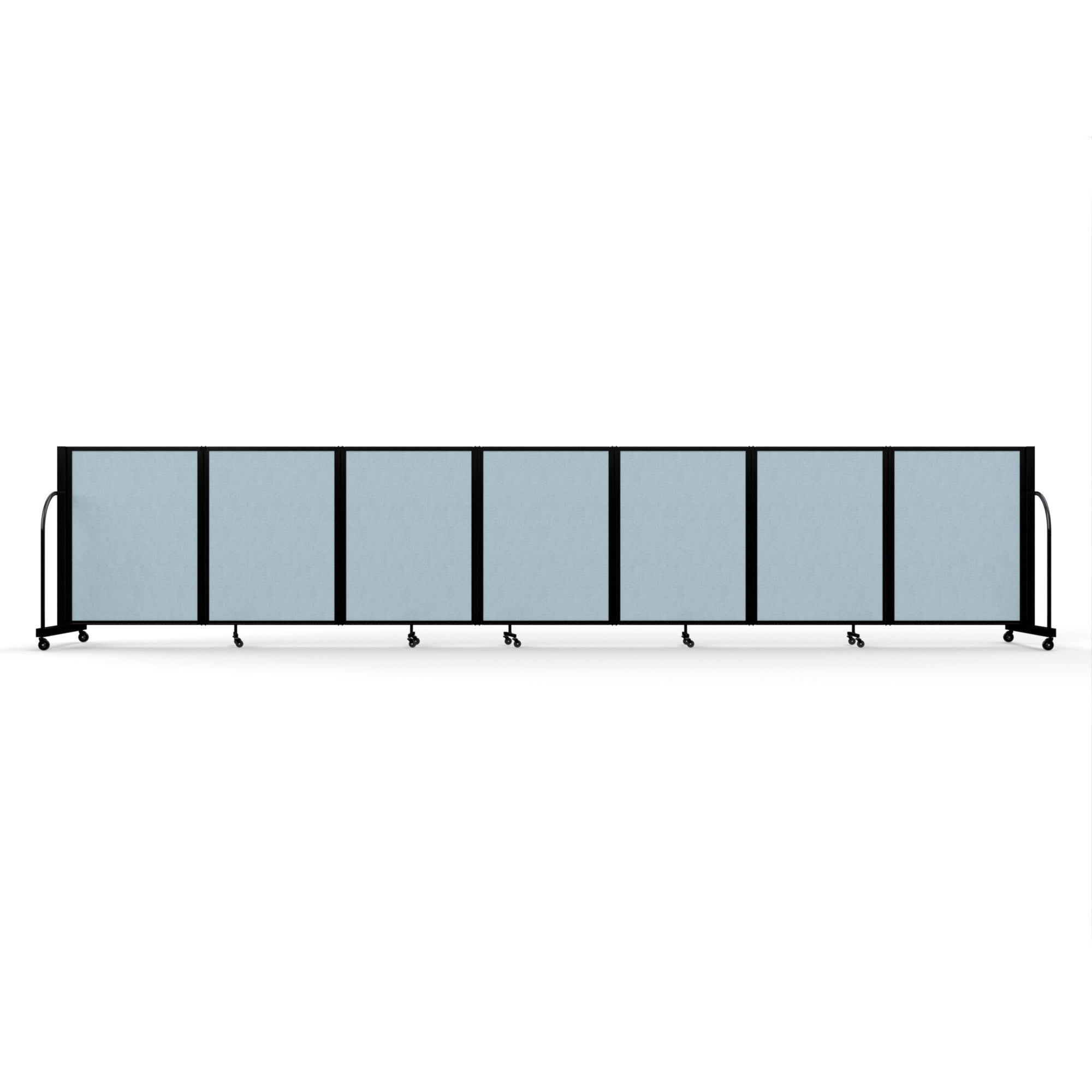 Screenflex Full Motion Divider, 4' x 19'7", Black Frame, Blue Tide Vinyl