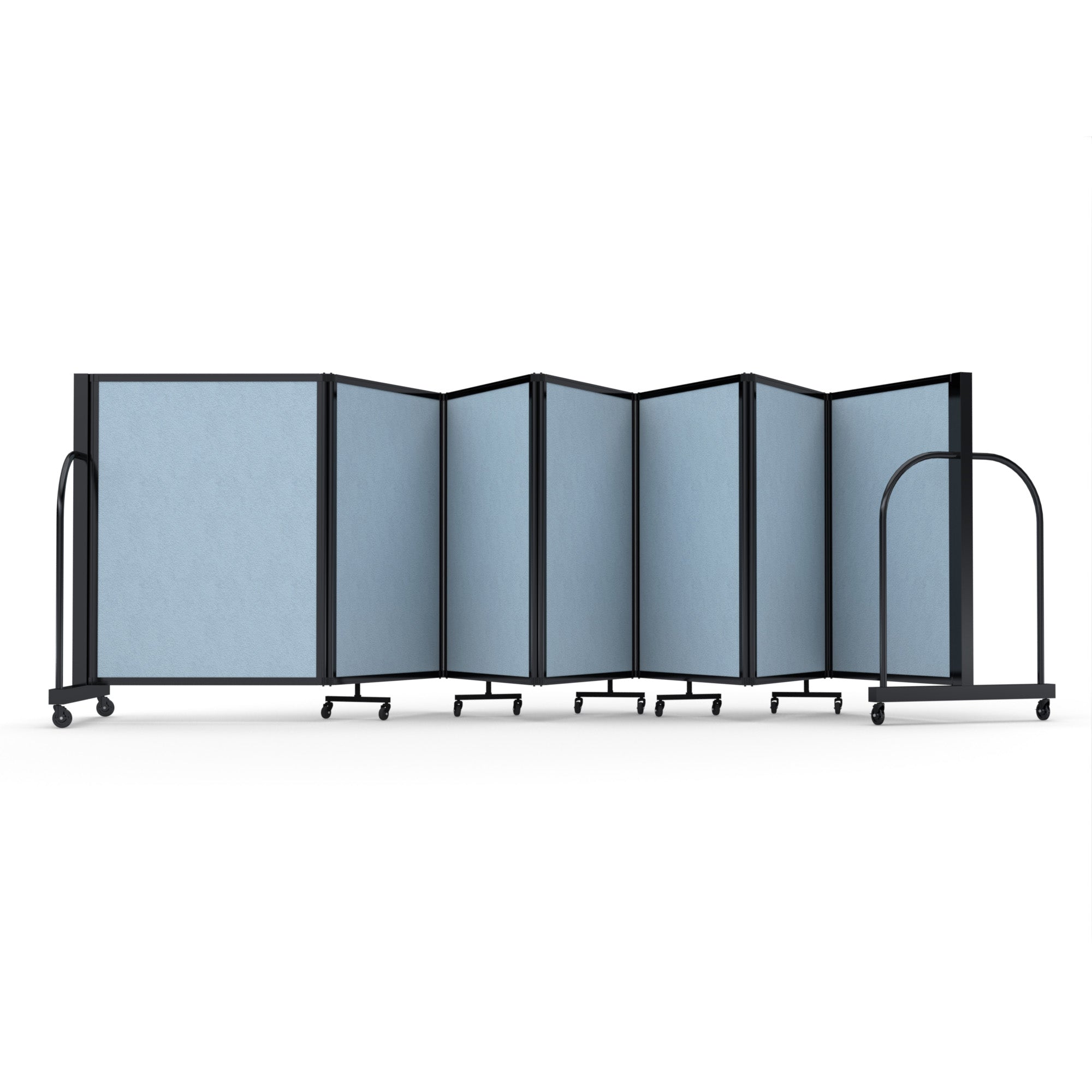 Screenflex Full Motion Divider, 4' x 19'7", Black Frame, Blue Tide Vinyl