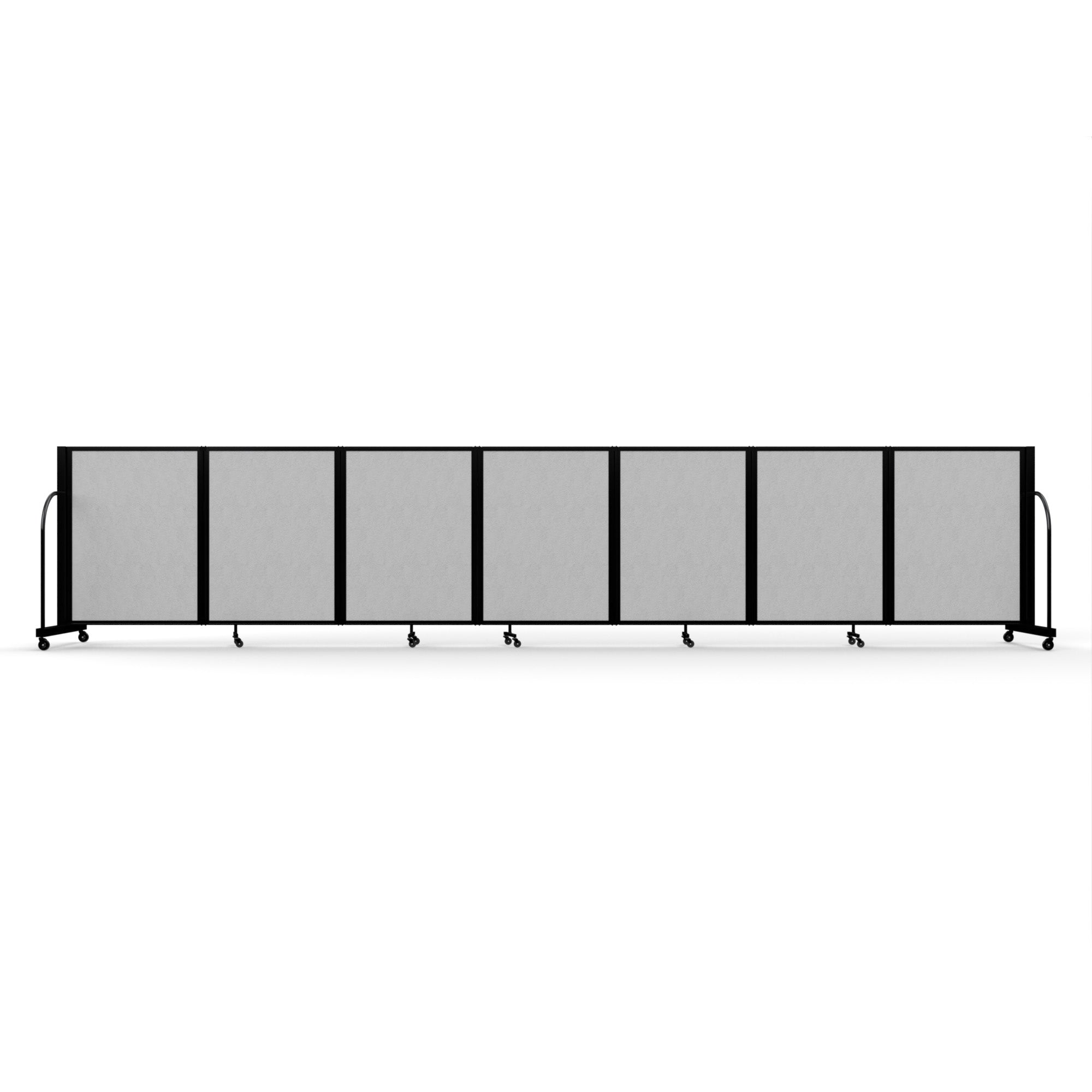 Screenflex Full Motion Divider, 4' x 19'7", Black Frame, Granite Vinyl